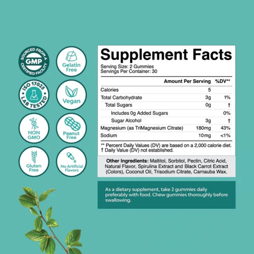 Nature's Craft - Magnesium Gummies Raspberry 60s