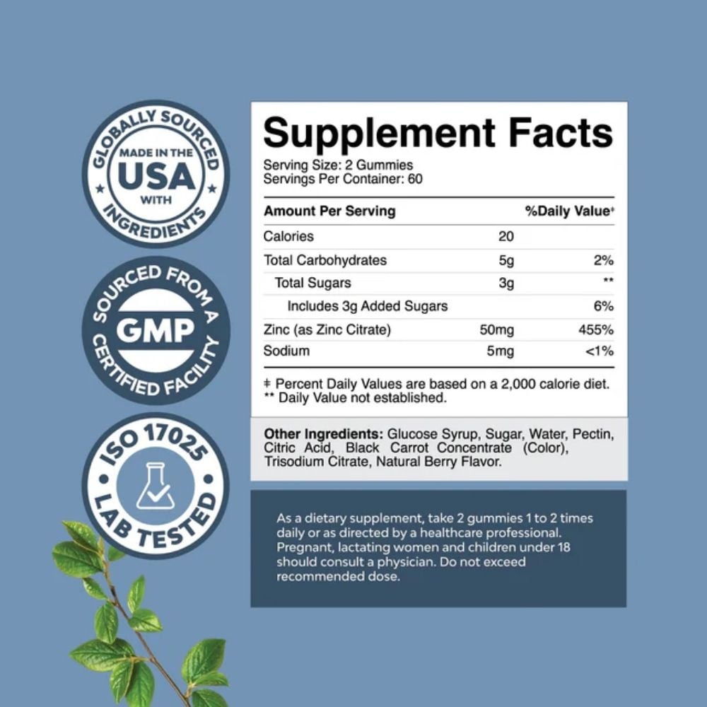 Nature's Craft - Zinc Gummies Mixed Berry 120s