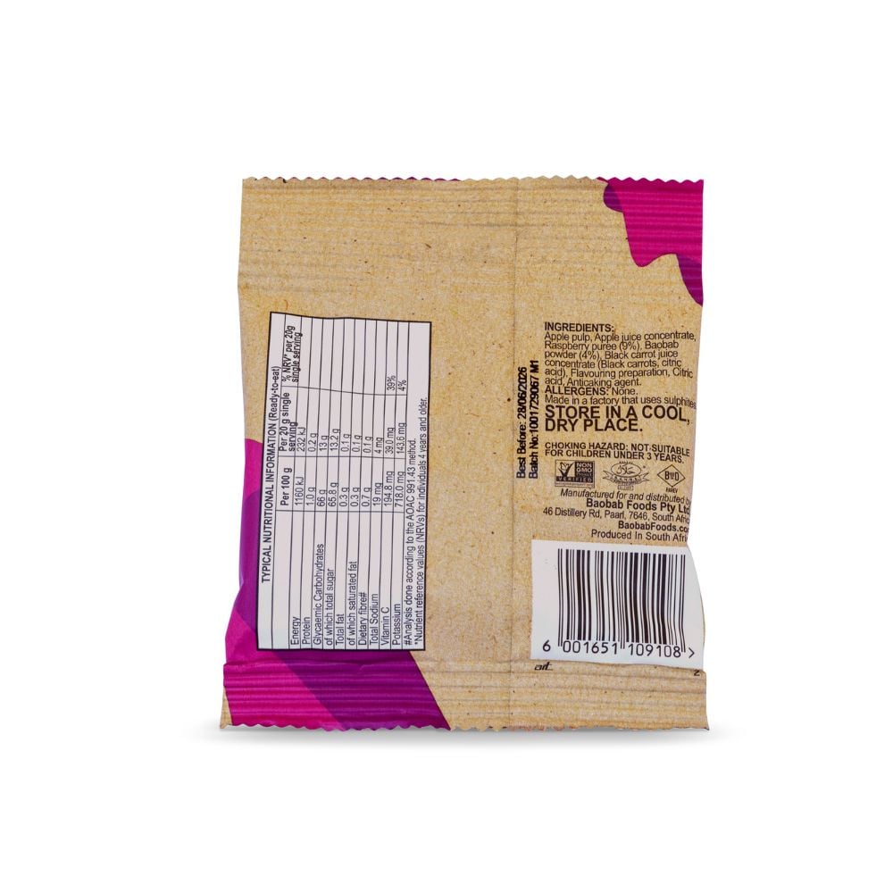 Baobest - Baobab Superfruit Bites Raspberry 20g