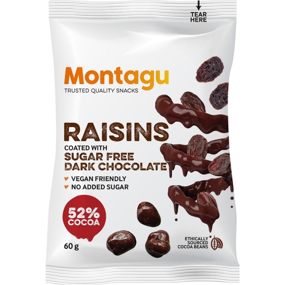 Montagu - Raisins Dark Chocolate Coated Sugar Free 60g