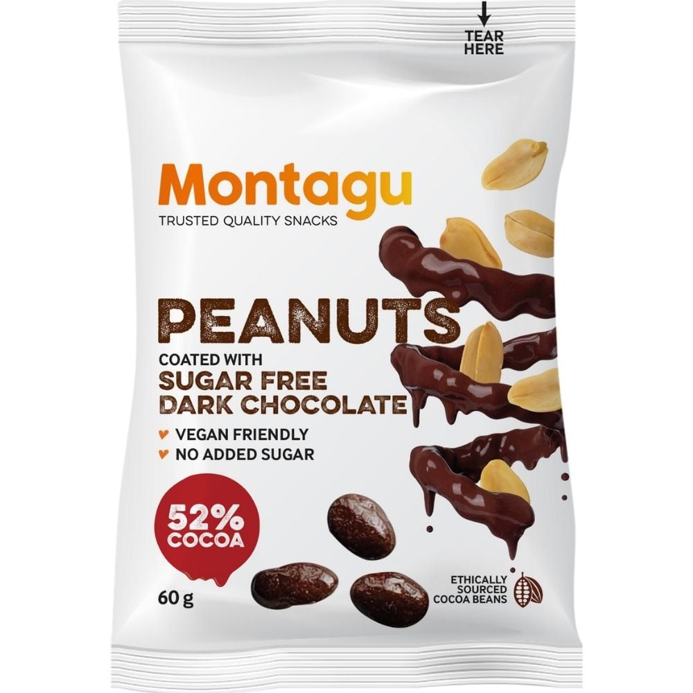 Montagu - Peanuts Dark Chocolate Coated Sugar Free 60g
