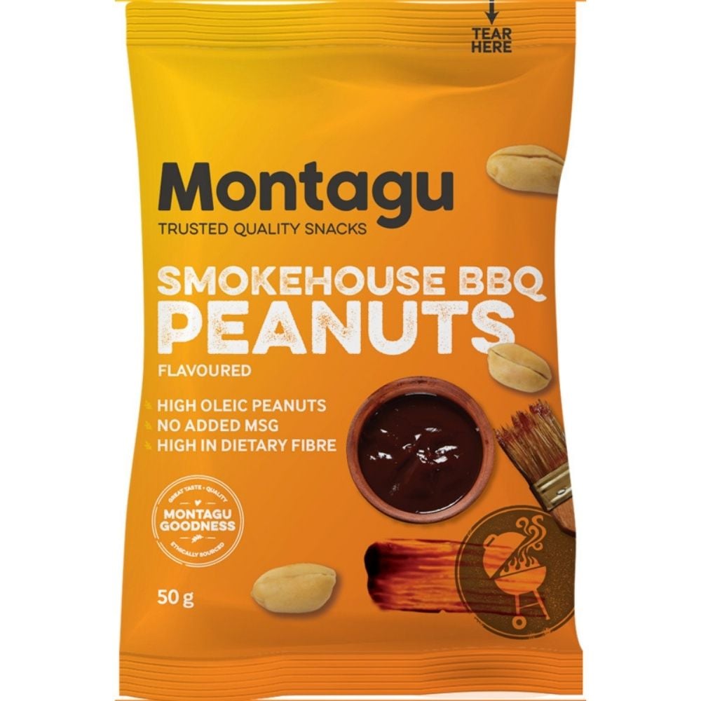 Montagu - Peanuts Blanched Roasted & Smokehouse BBQ Flavoured 50g