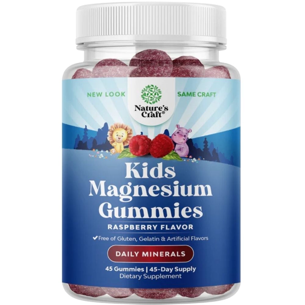 Nature's Craft - Kids Magnesium Gummies Raspberry 45s