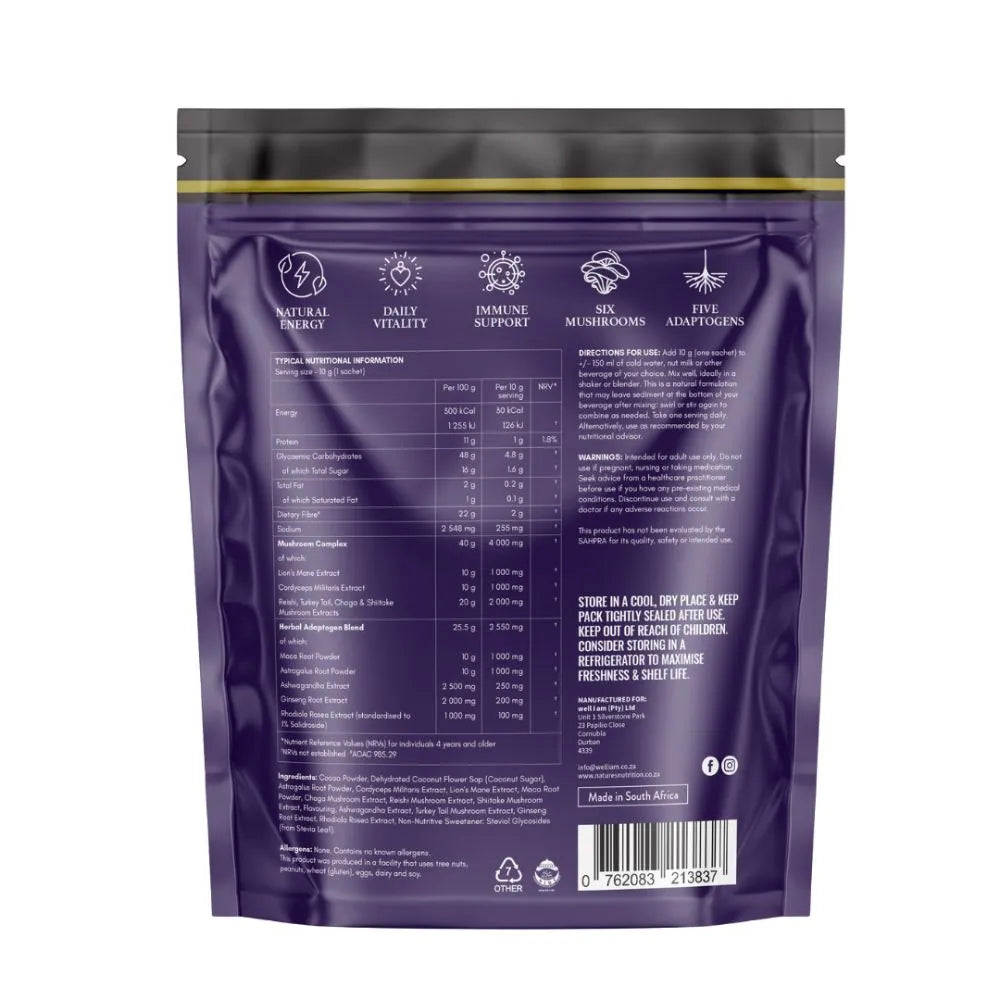 Nature's Nutrition - Mega Shrooms & Adaptogens Powder Sachets 30 x 10g