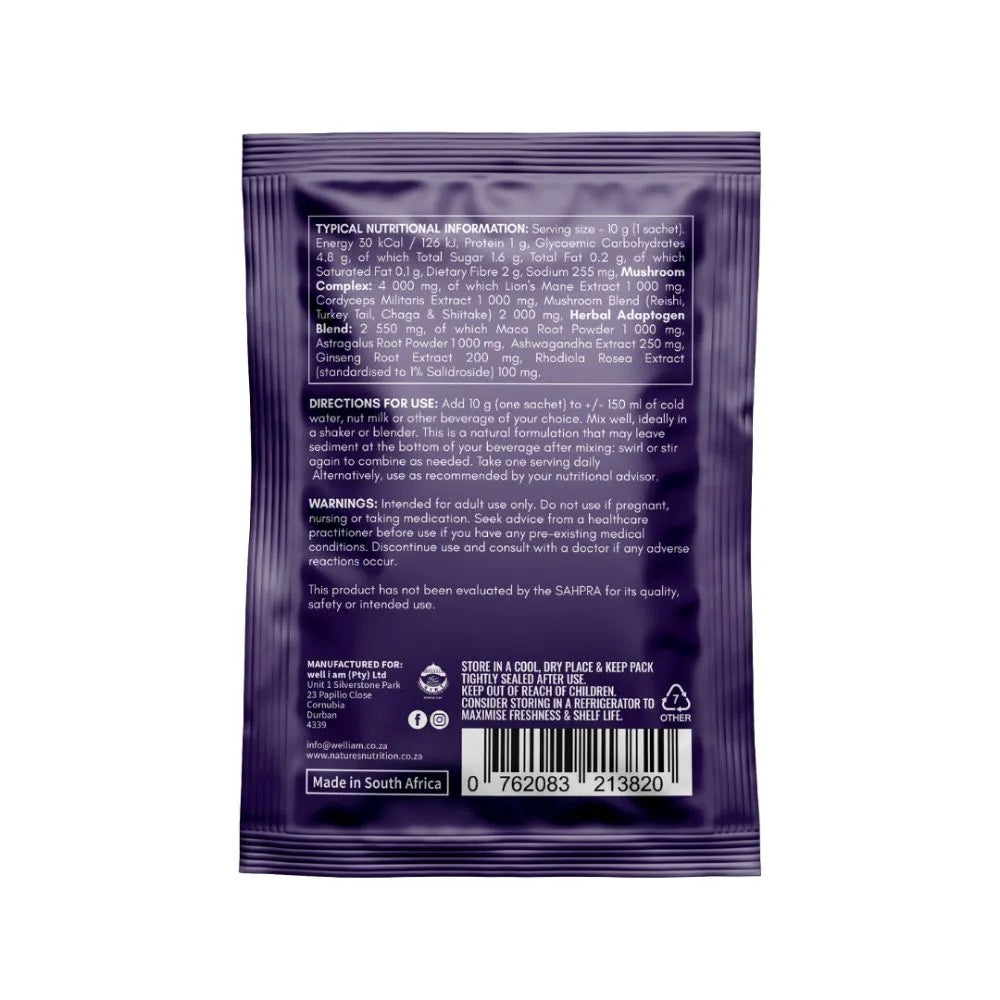 Nature's Nutrition - Mega Shrooms & Adaptogens Powder Sachet 10g