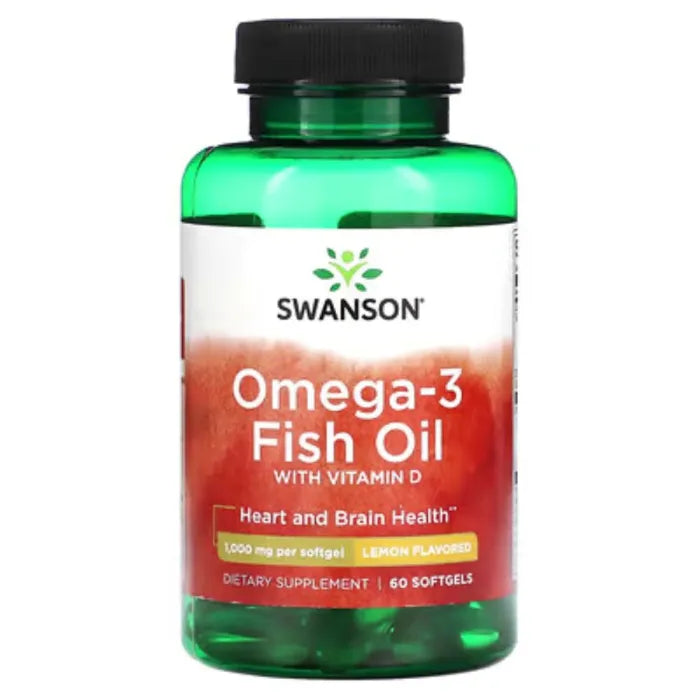 Swanson - Omega-3 Fish Oil with Vitamin D Lemon Flavored  60s