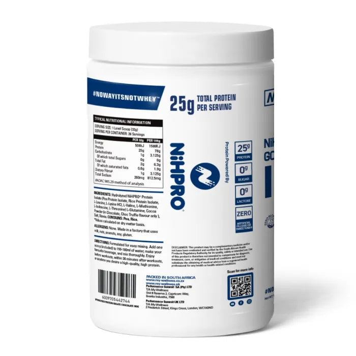 My Wellness - NiHPRO PROTEIN  ISOLATE Dutch Chocolate Ice Cream 900g