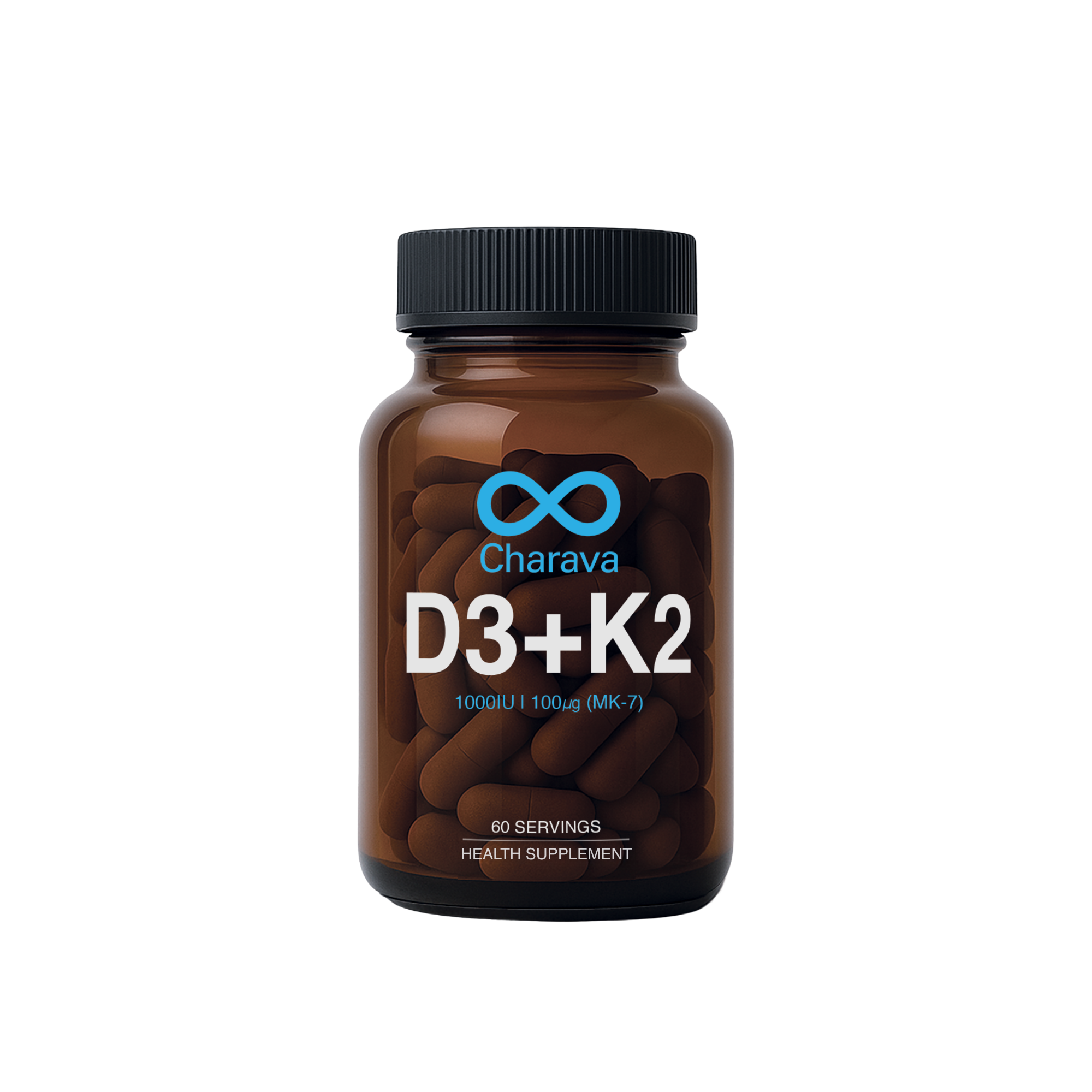 Charava - D3 (1000IU) + K2 (MK-7) (100ug) 60s