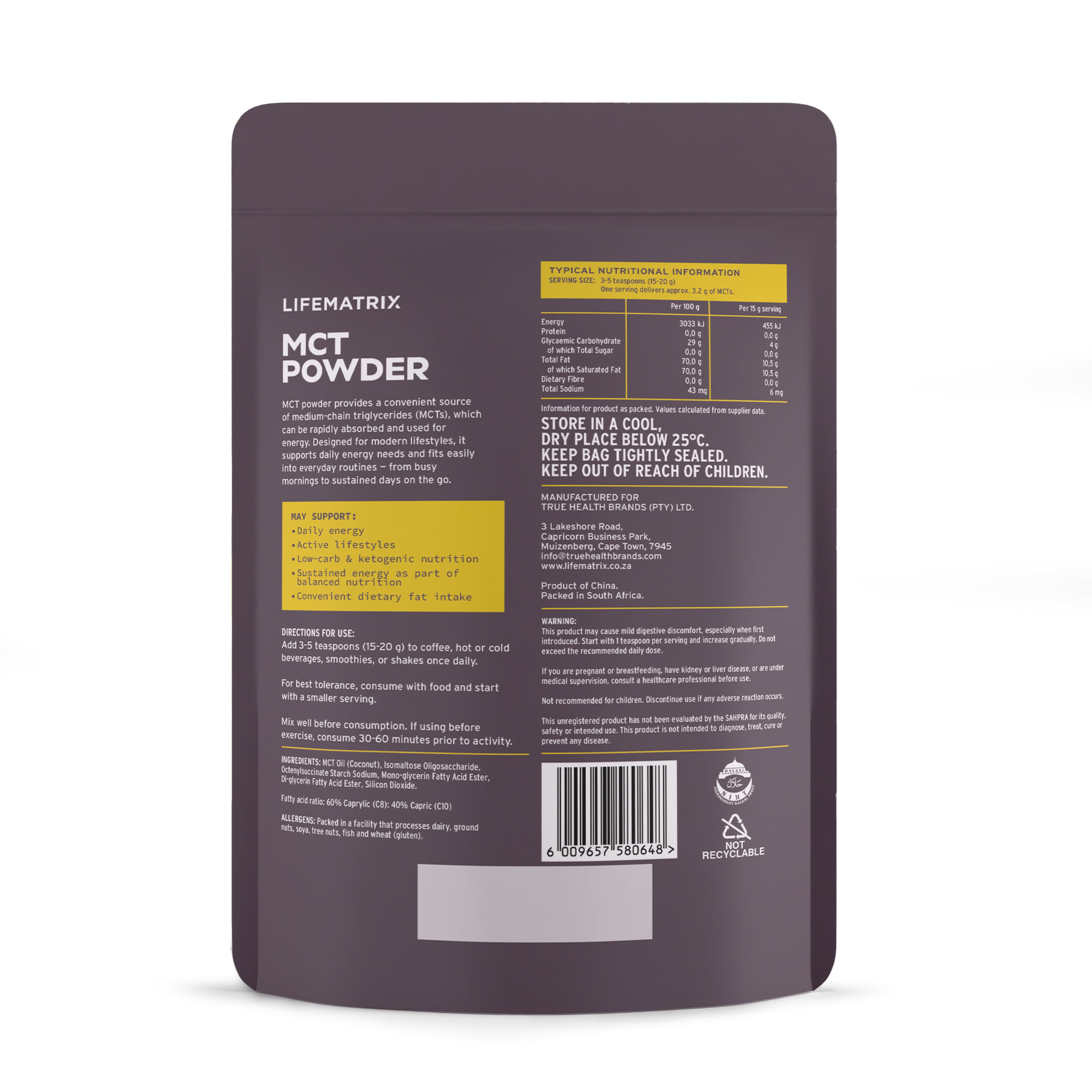 Lifematrix - Coconut MCT Powder 350g