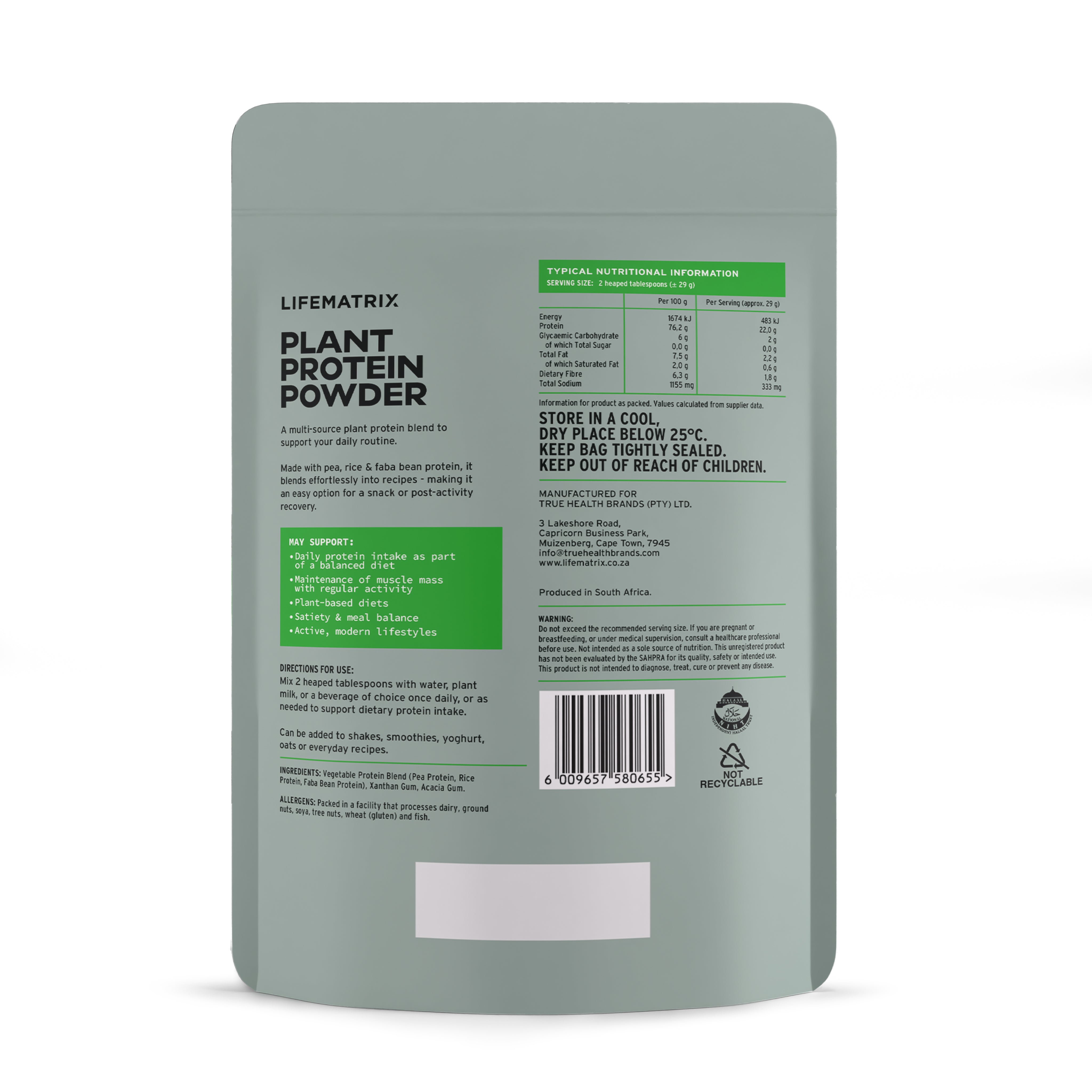 Lifematrix - Plant Protein Unflavoured 450g