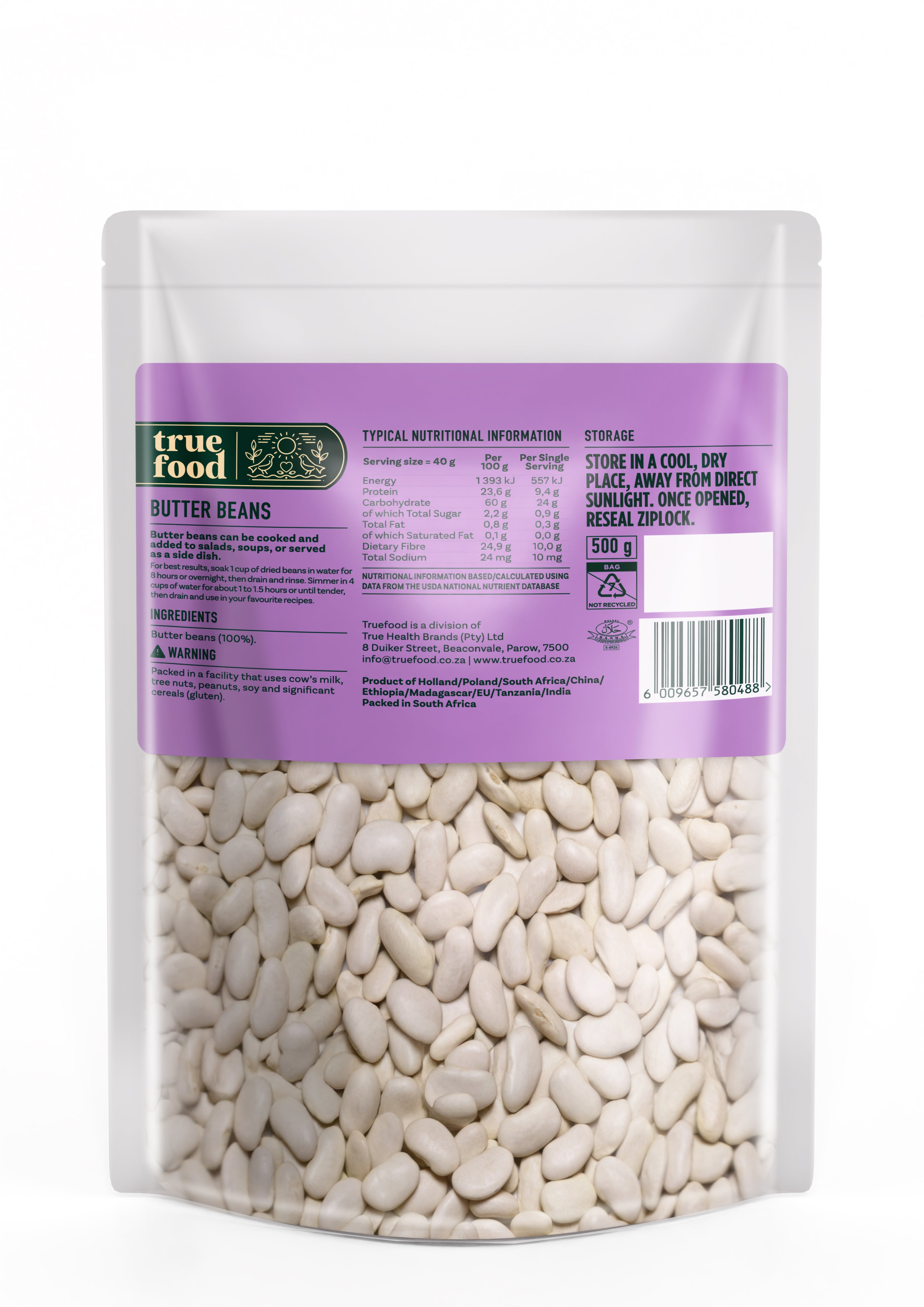 Truefood - Butter Beans 500g