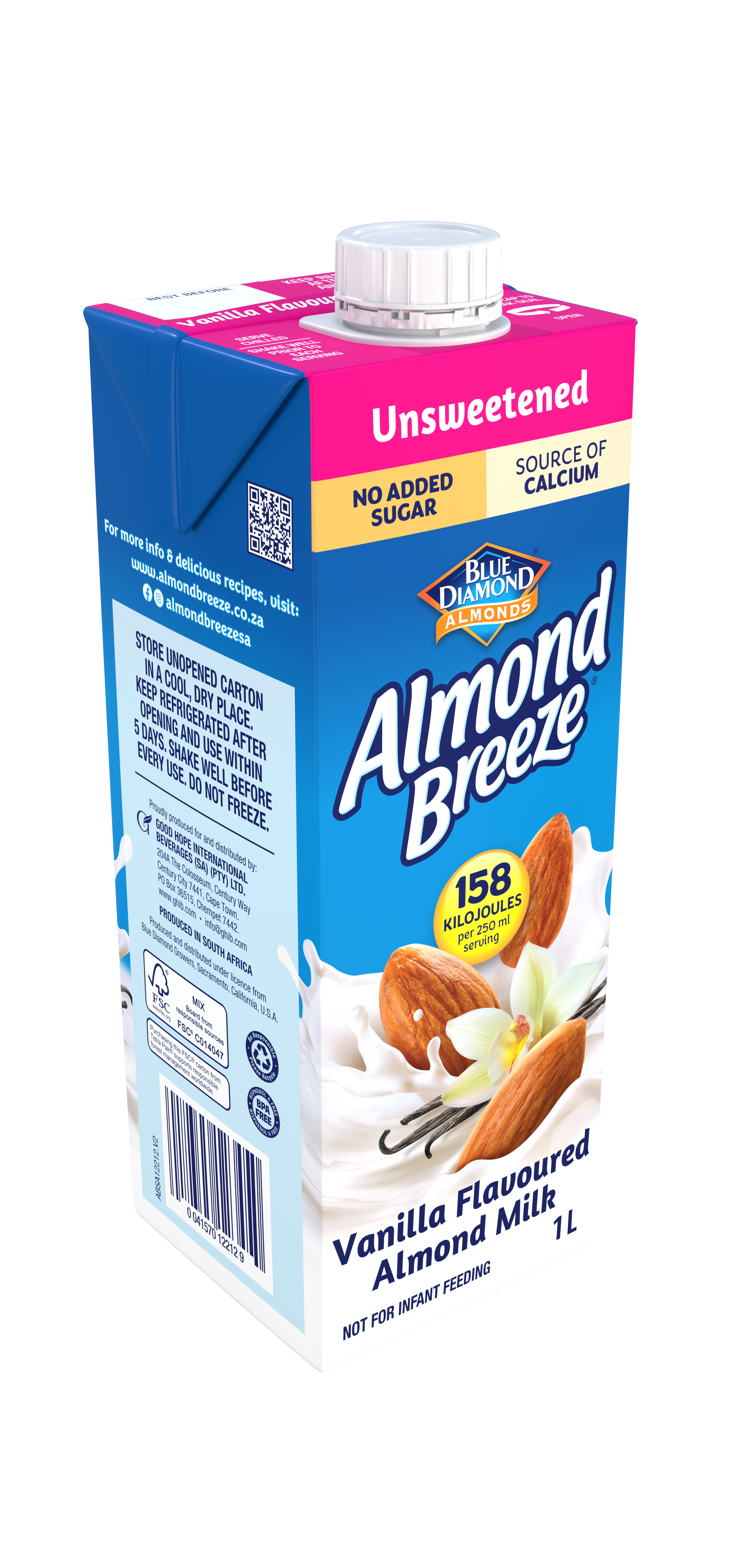 Almond Breeze - Almond Milk Unsweetened Vanilla 1lt