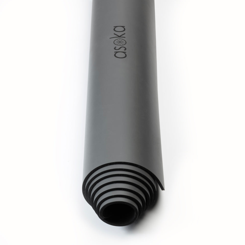 Asoka - Alignment Yoga Mat Charcoal  Mandala
