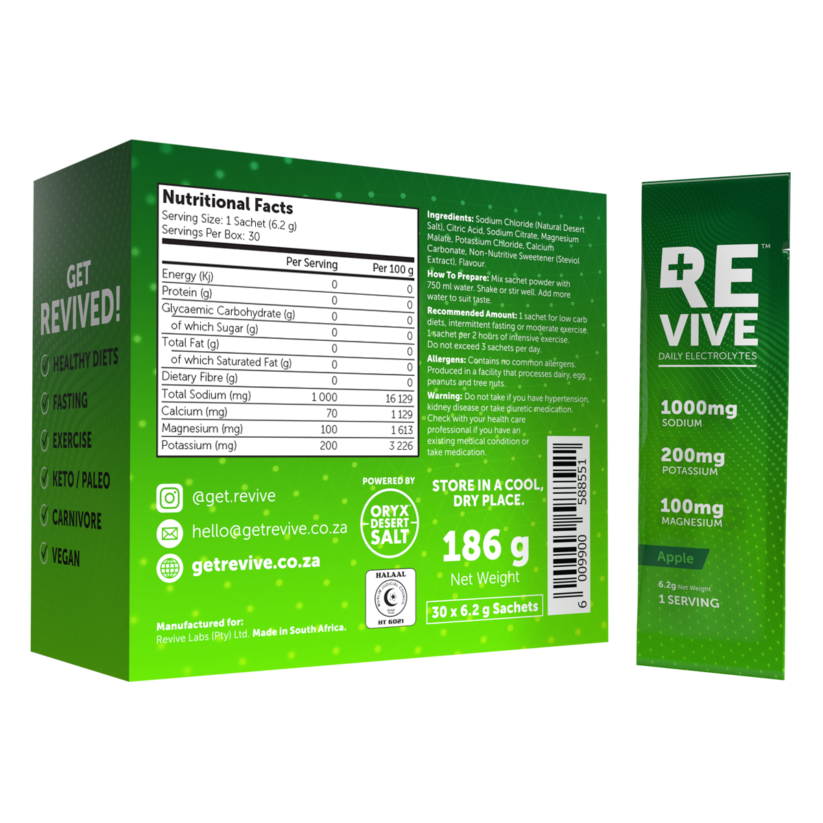 REVIVE - Daily Electrolytes Apple 30s