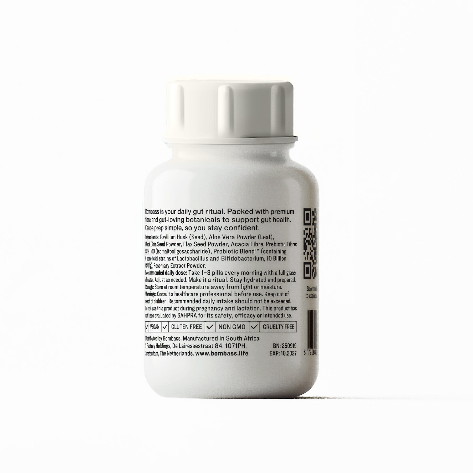 Bombass - Synbiotic Fibre capsules  500mg 60s