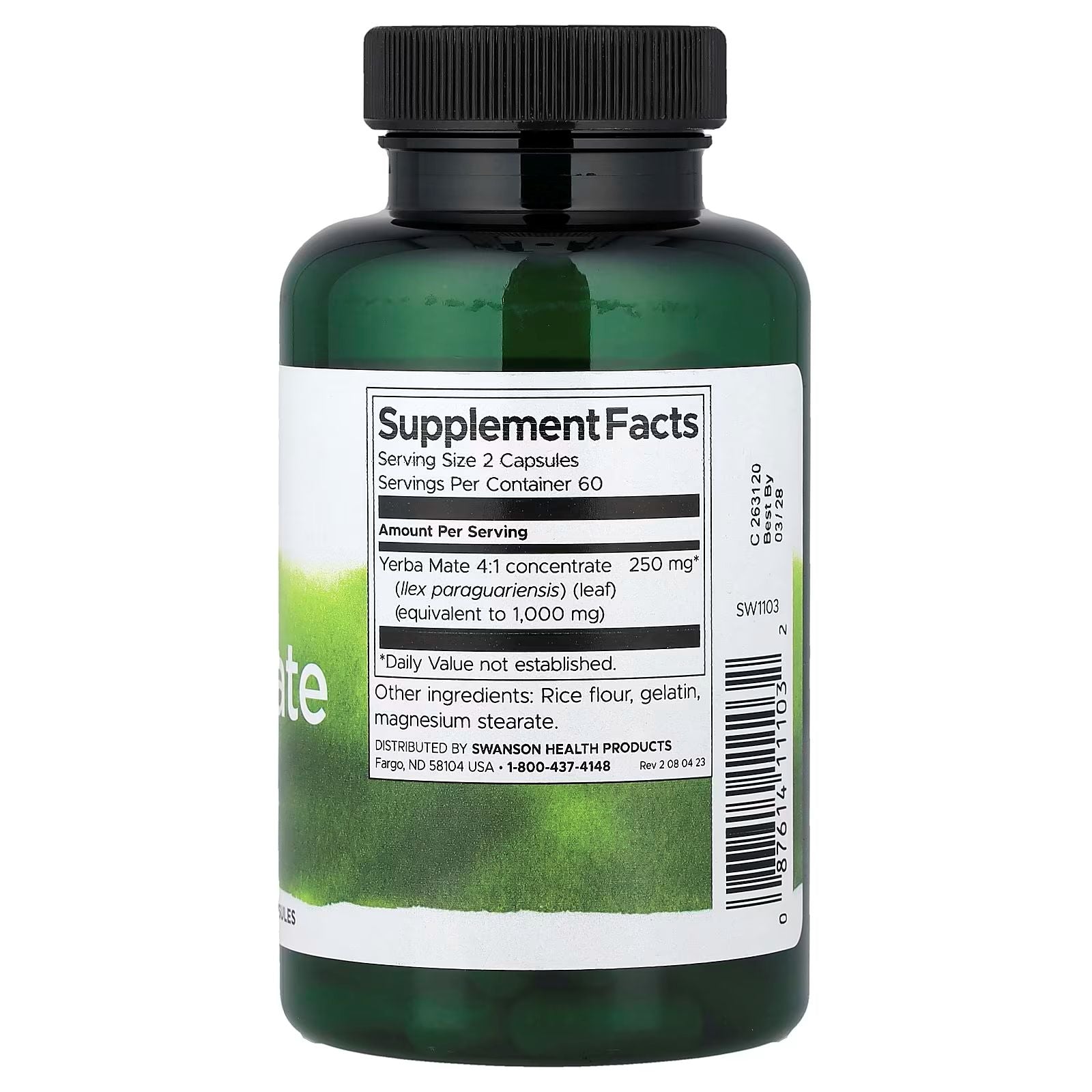 Swanson - Yerba Mate 125mg 120s