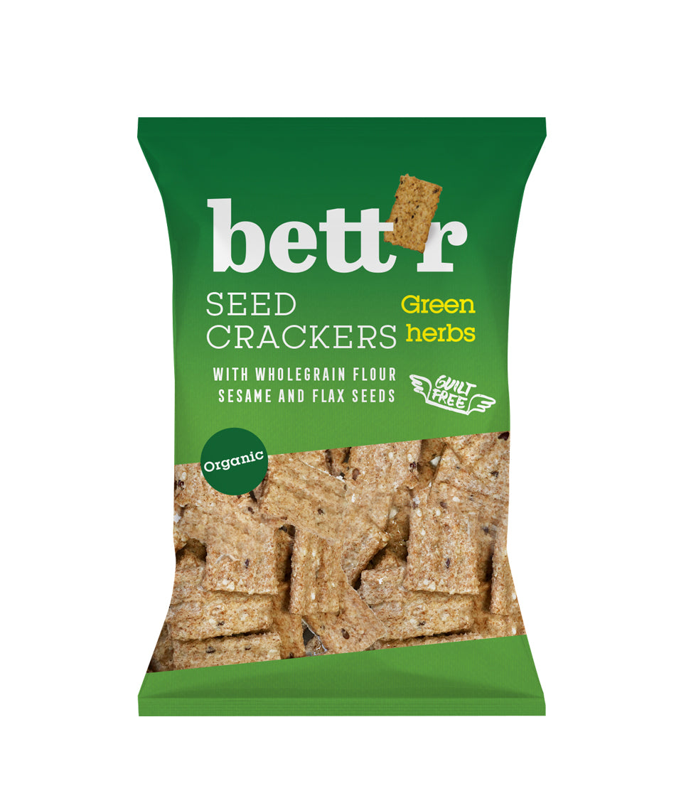 Bett'r - Crackers Wholegrain Green Herbs & Seeds 150g