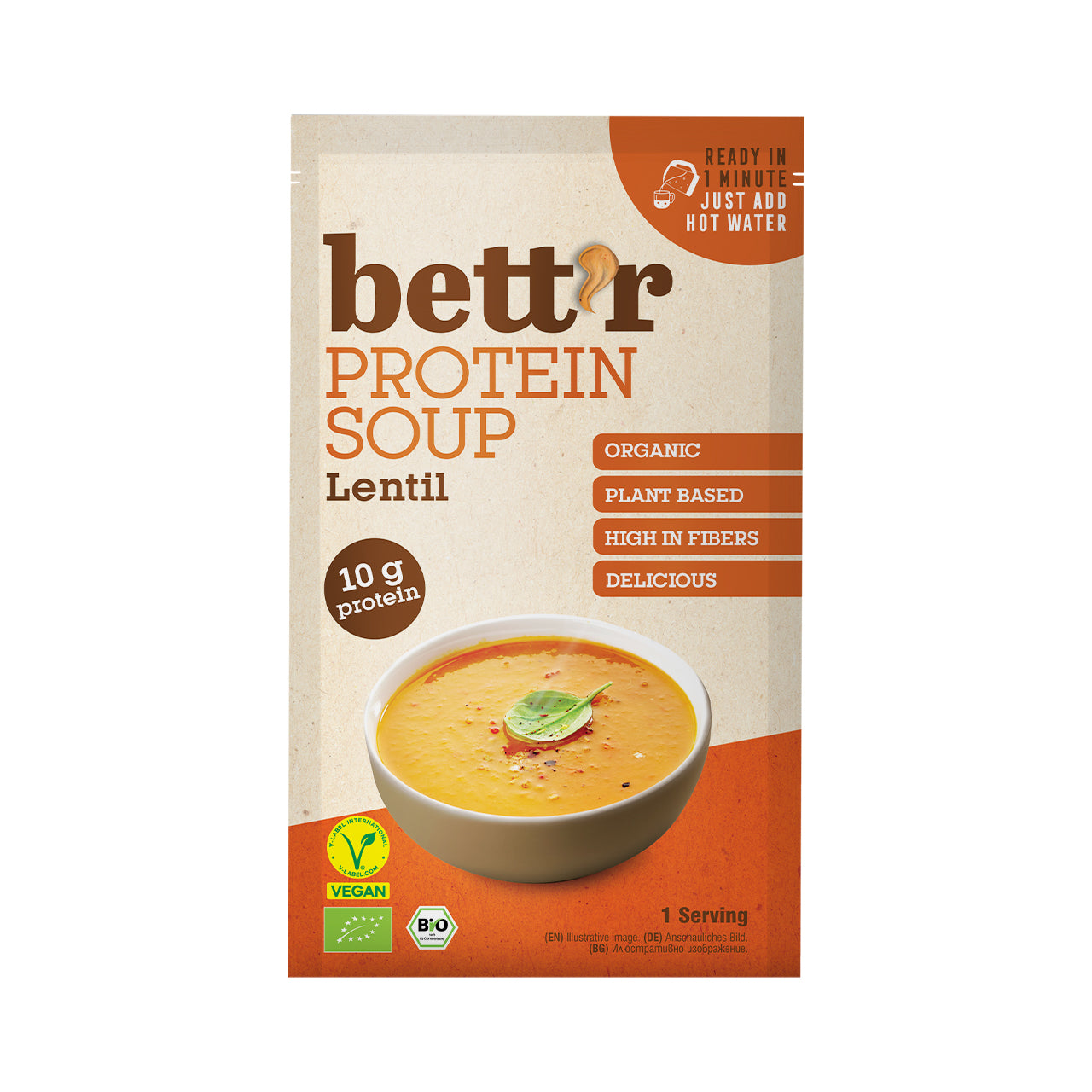 Bett'r - Instant Soup Lentil High Protein 30g