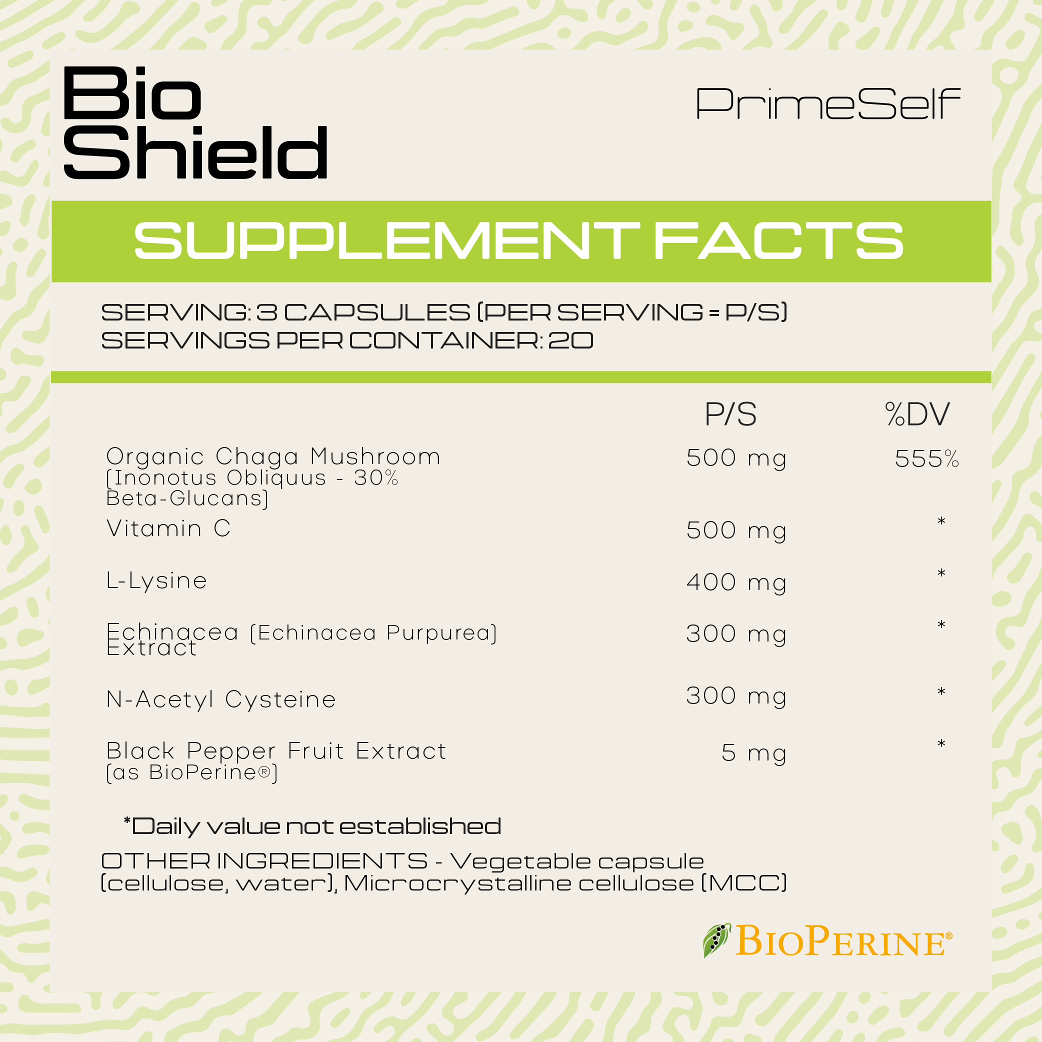 PrimeSelf - Bio Shield 60s