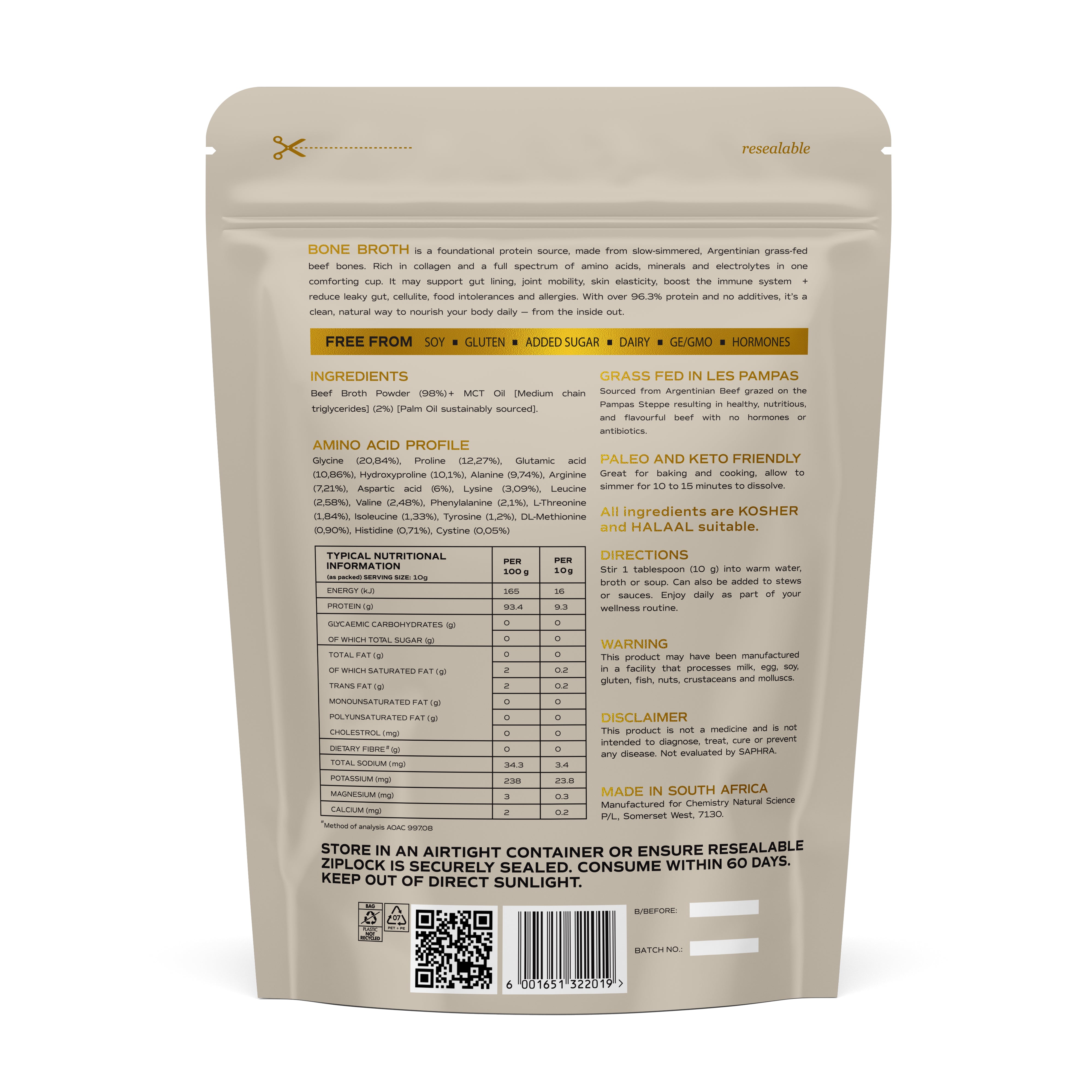 Chemistry Natural Science - Beef Bone Broth 300g