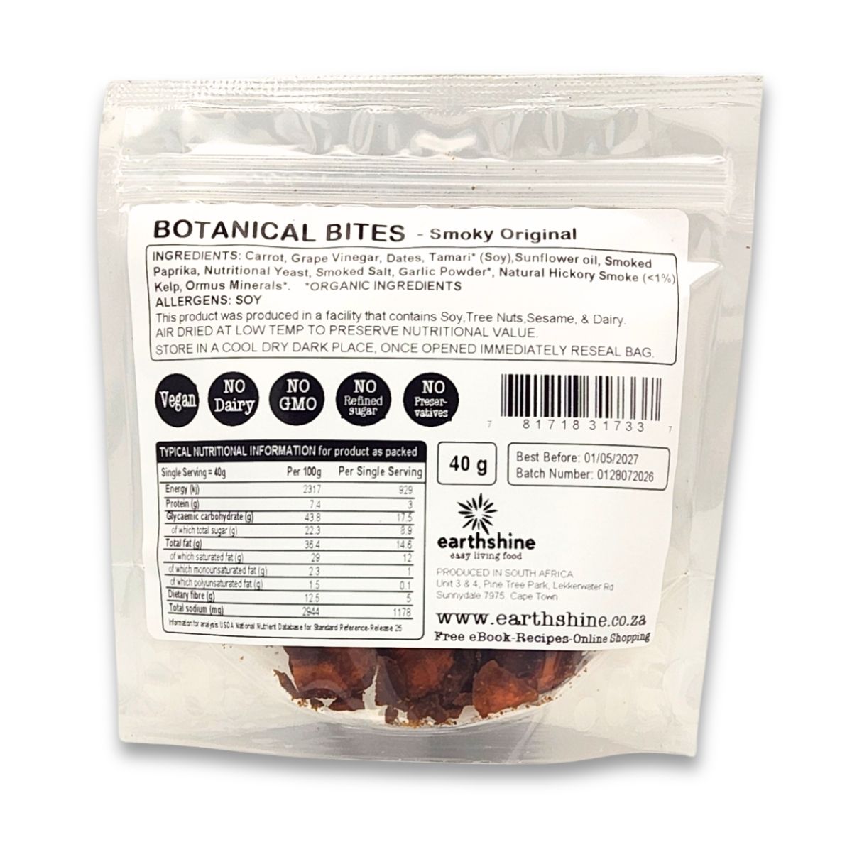 Earthshine - Botanical Bites Smoky Original Vegan 40g