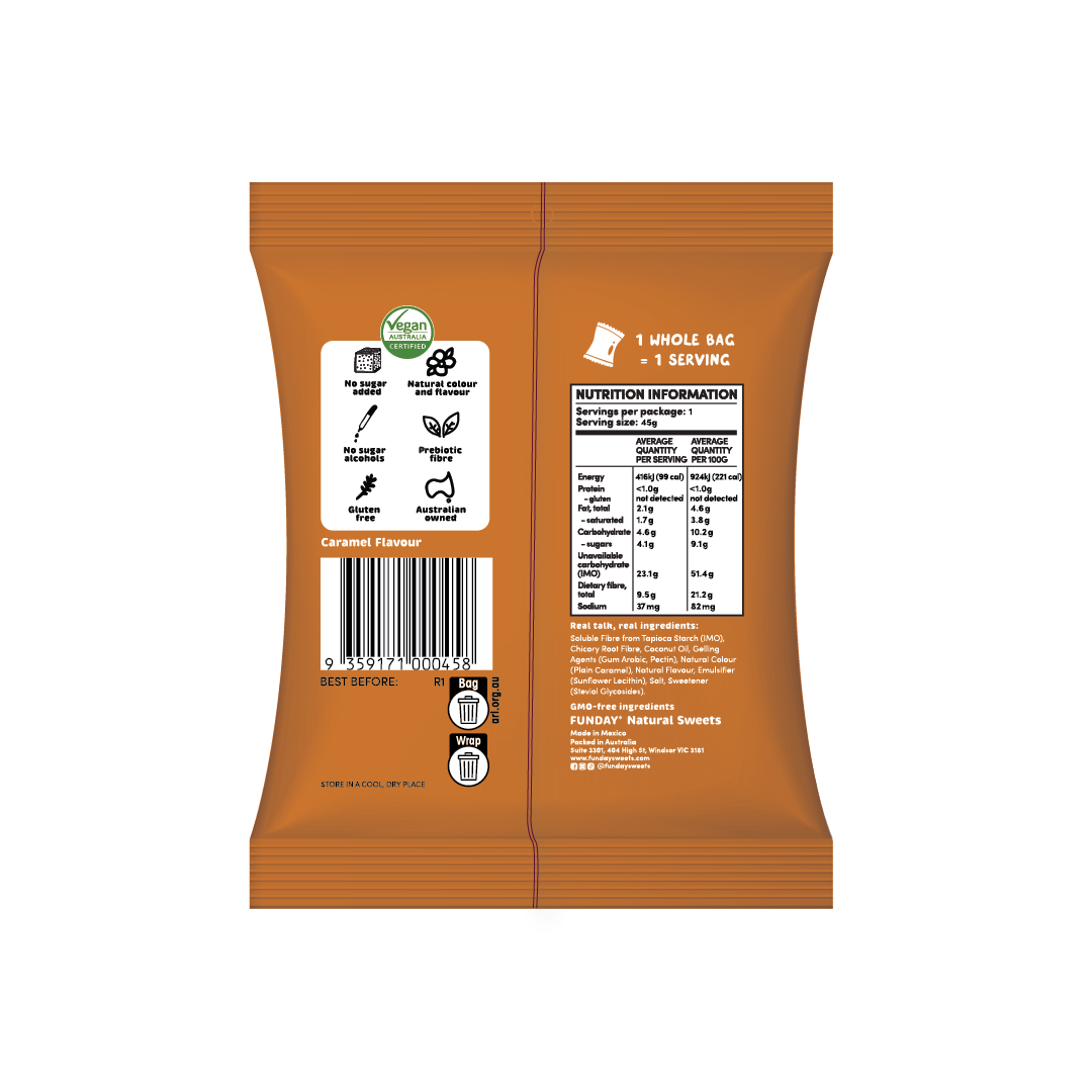 FUNDAY - Caramel Chews No Added Sugar 45g