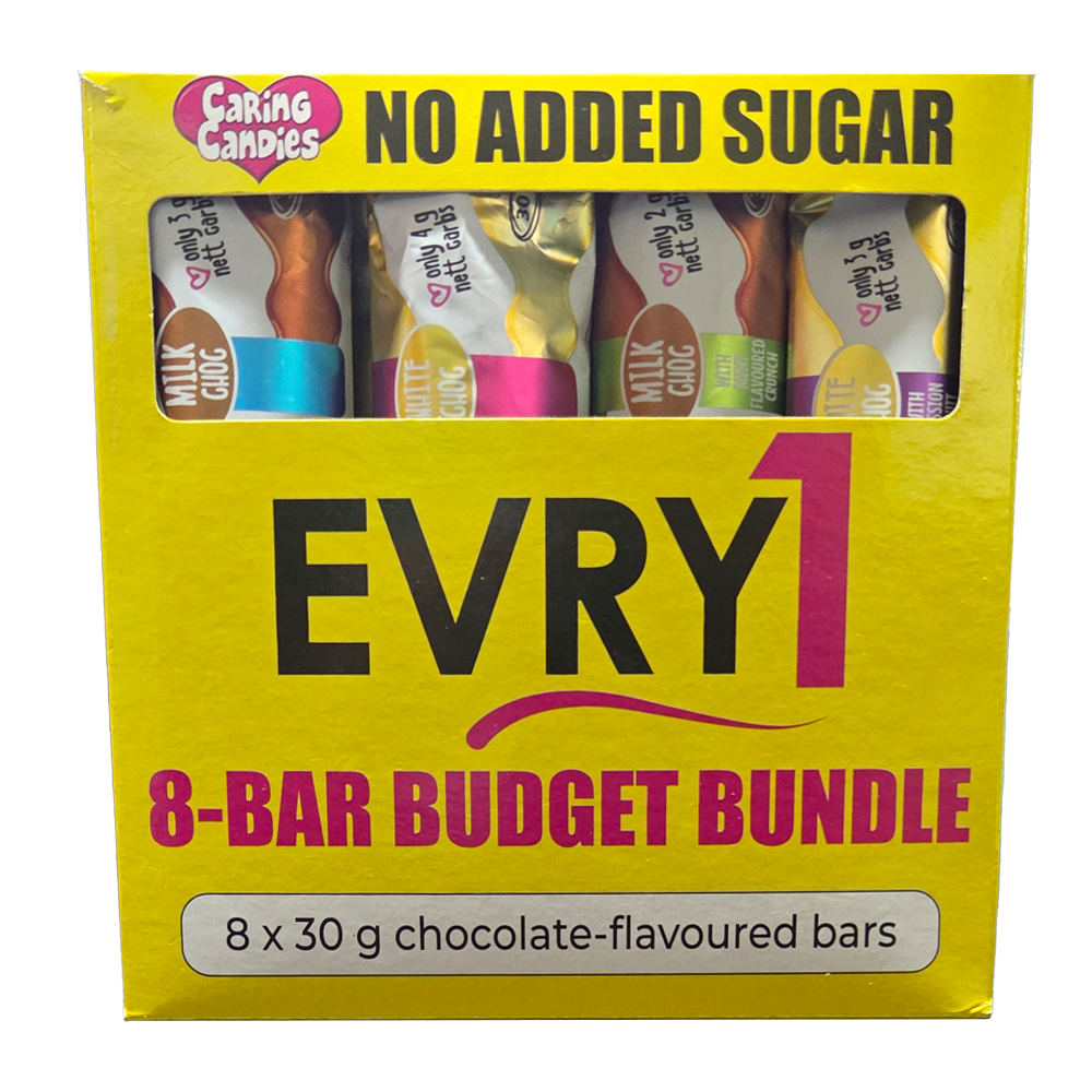 Caring Candies - Evry1 Chocolate Bars Variety Box (8x30g) 240g