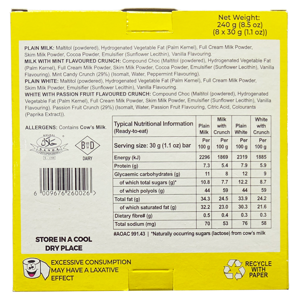 Caring Candies - Evry1 Chocolate Bars Variety Box (8x30g) 240g