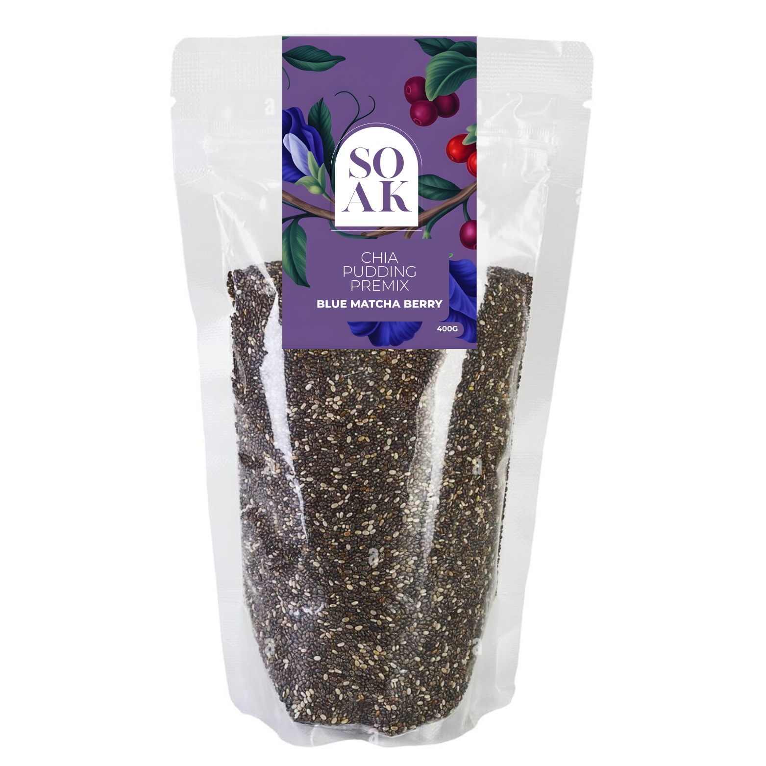 SOAK - Chia Pudding Premix Blue Matcha Berry 400g