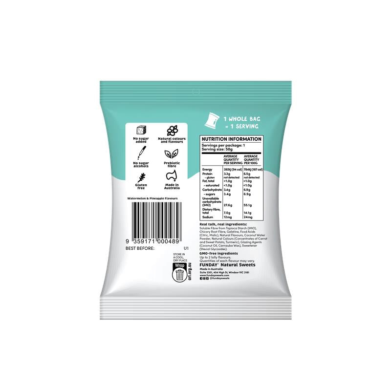 FUNDAY - Gummies Coconut Water, Watermelon & Pineapple No Added Sugar 50g