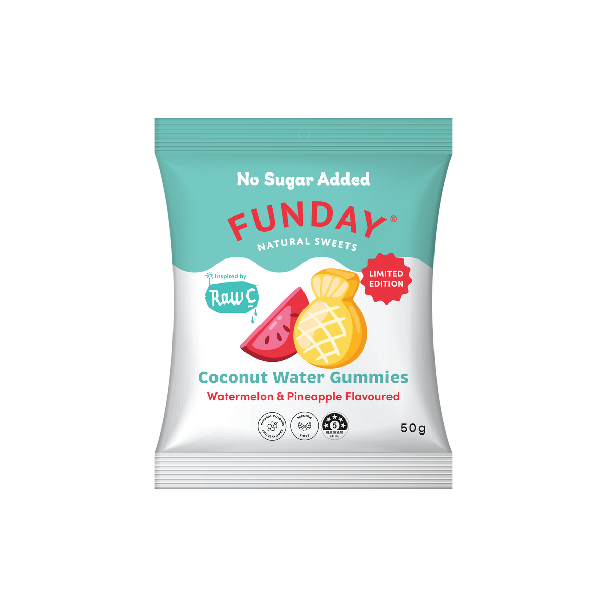 FUNDAY - Gummies Coconut Water, Watermelon & Pineapple No Added Sugar 50g