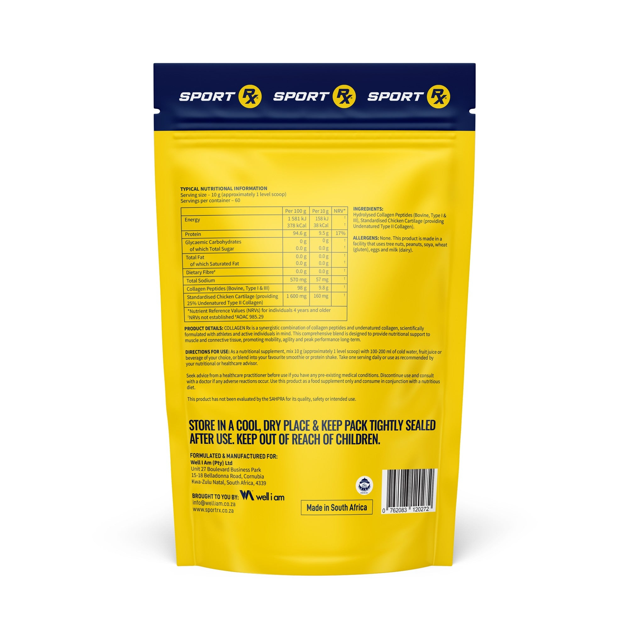 Sport Rx - Sport Rx Type I, II & III Collagen 600g