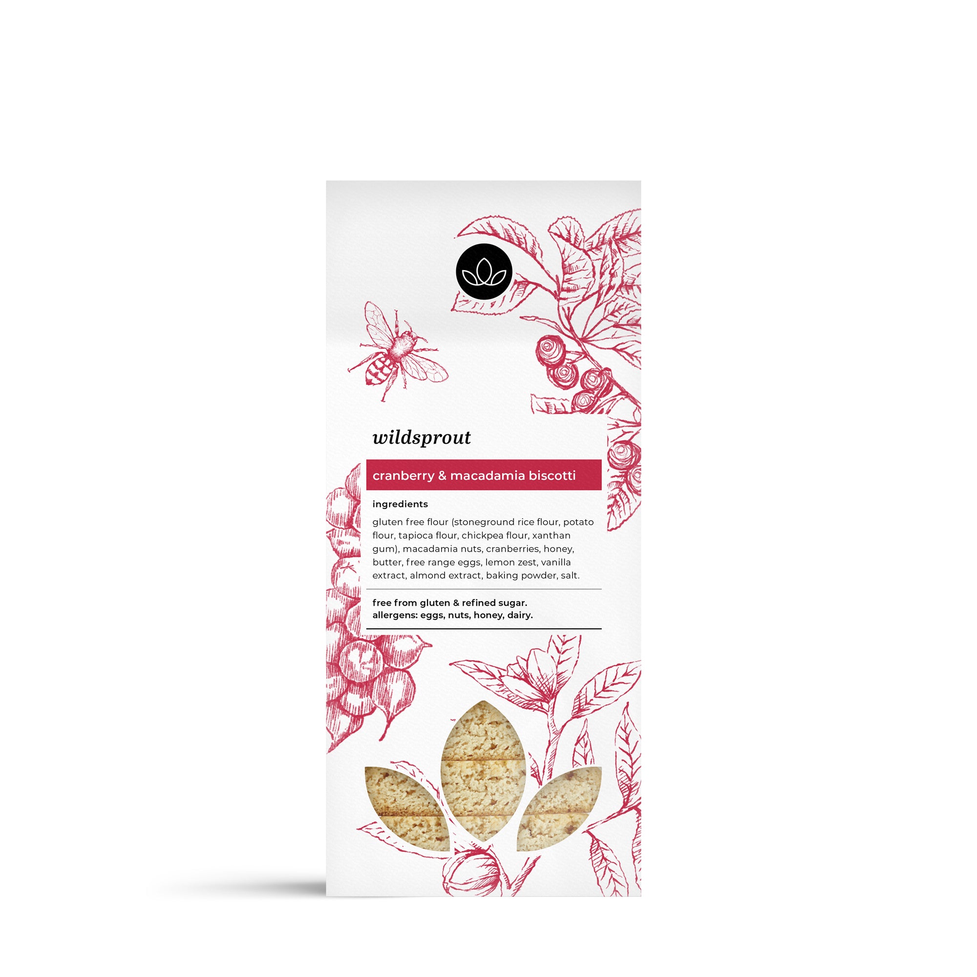 Wildsprout - Biscotti Cranberry & Macadamia 220g