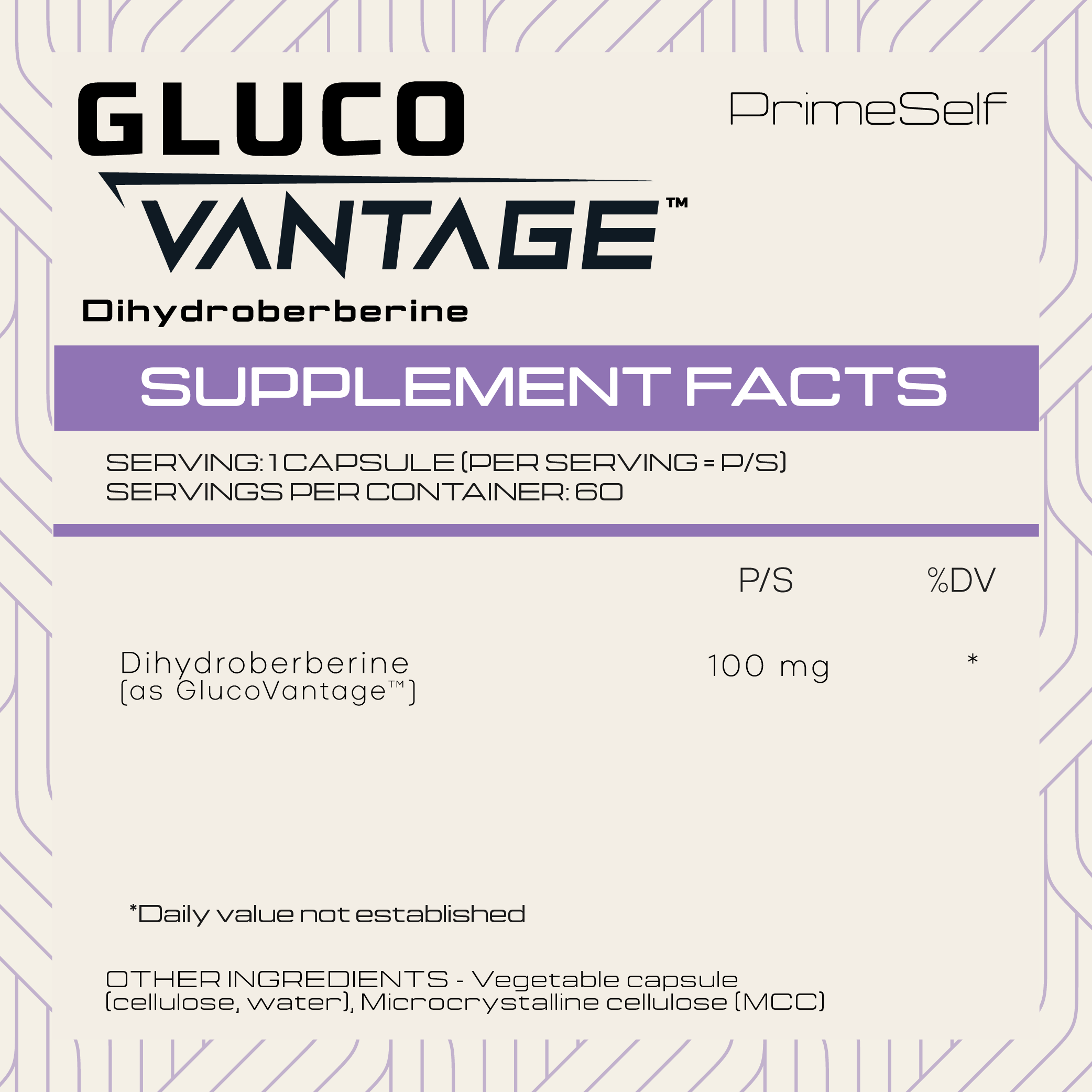 PrimeSelf - Glucovantage Dihydroberberine 60s