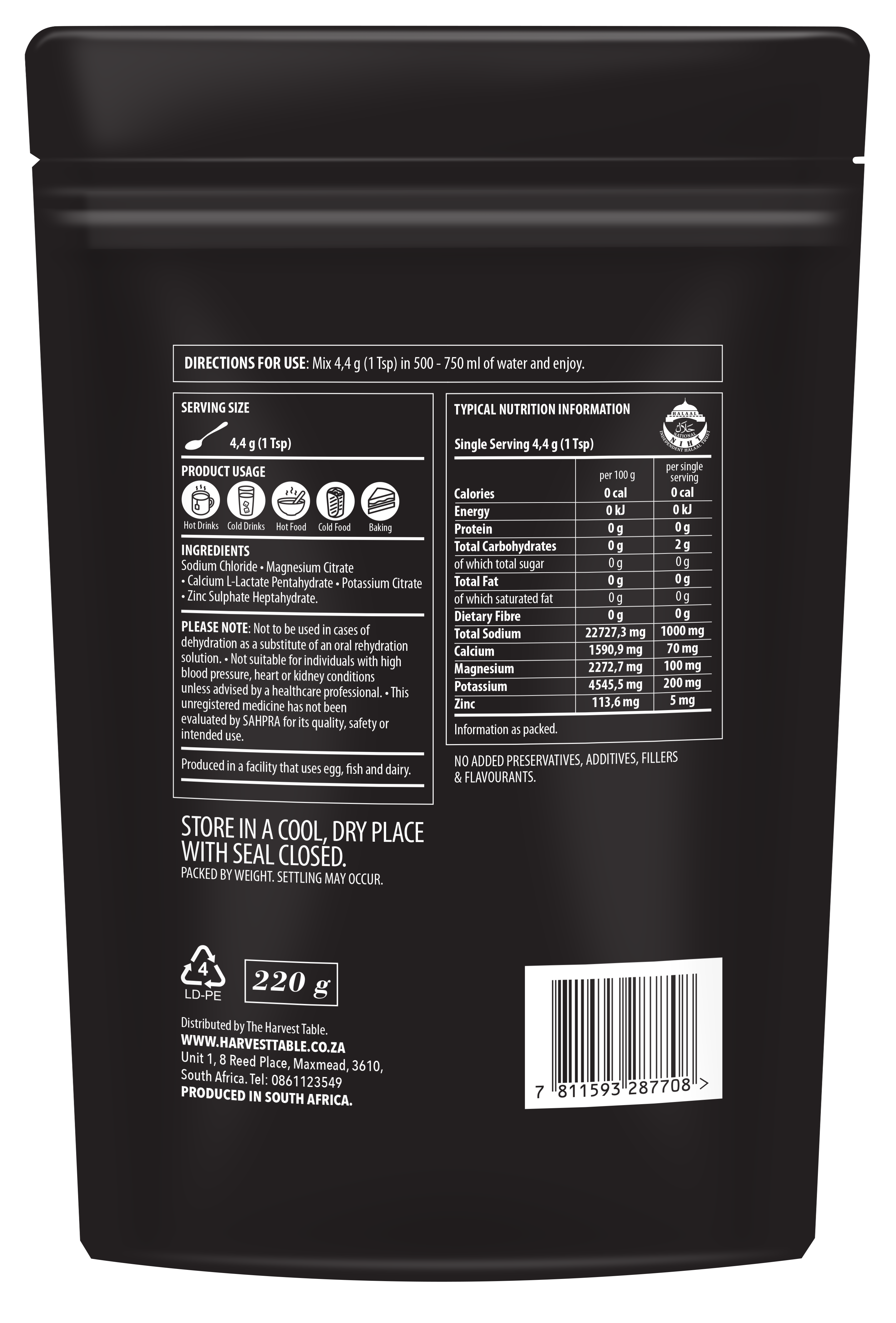 The Harvest Table - Neutral Electrolyte 220g