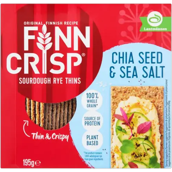 Finn Crisp - Crispbread Rye Chia Seed 195g