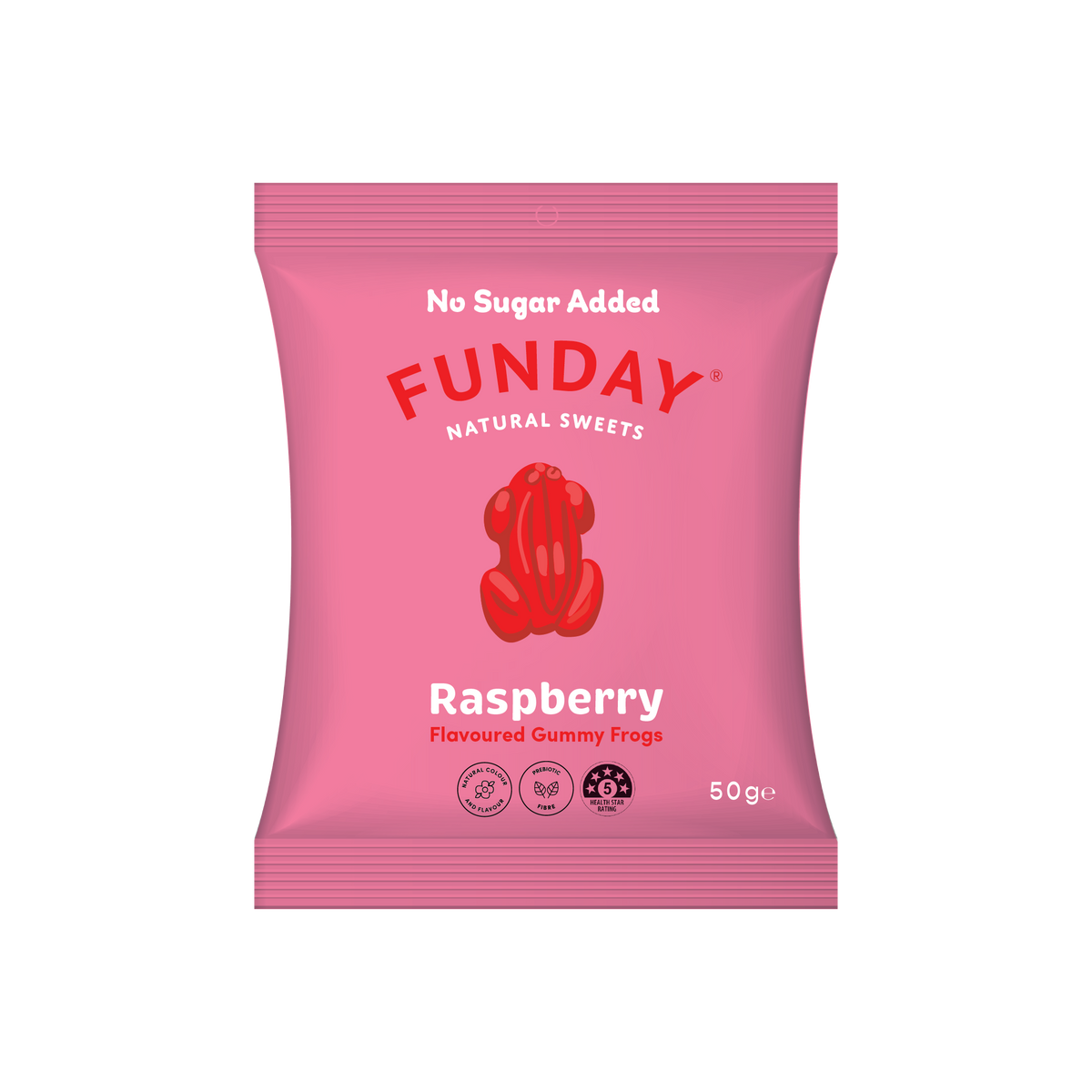 FUNDAY - Gummy Frogs Raspberry No Added Sugar 50g