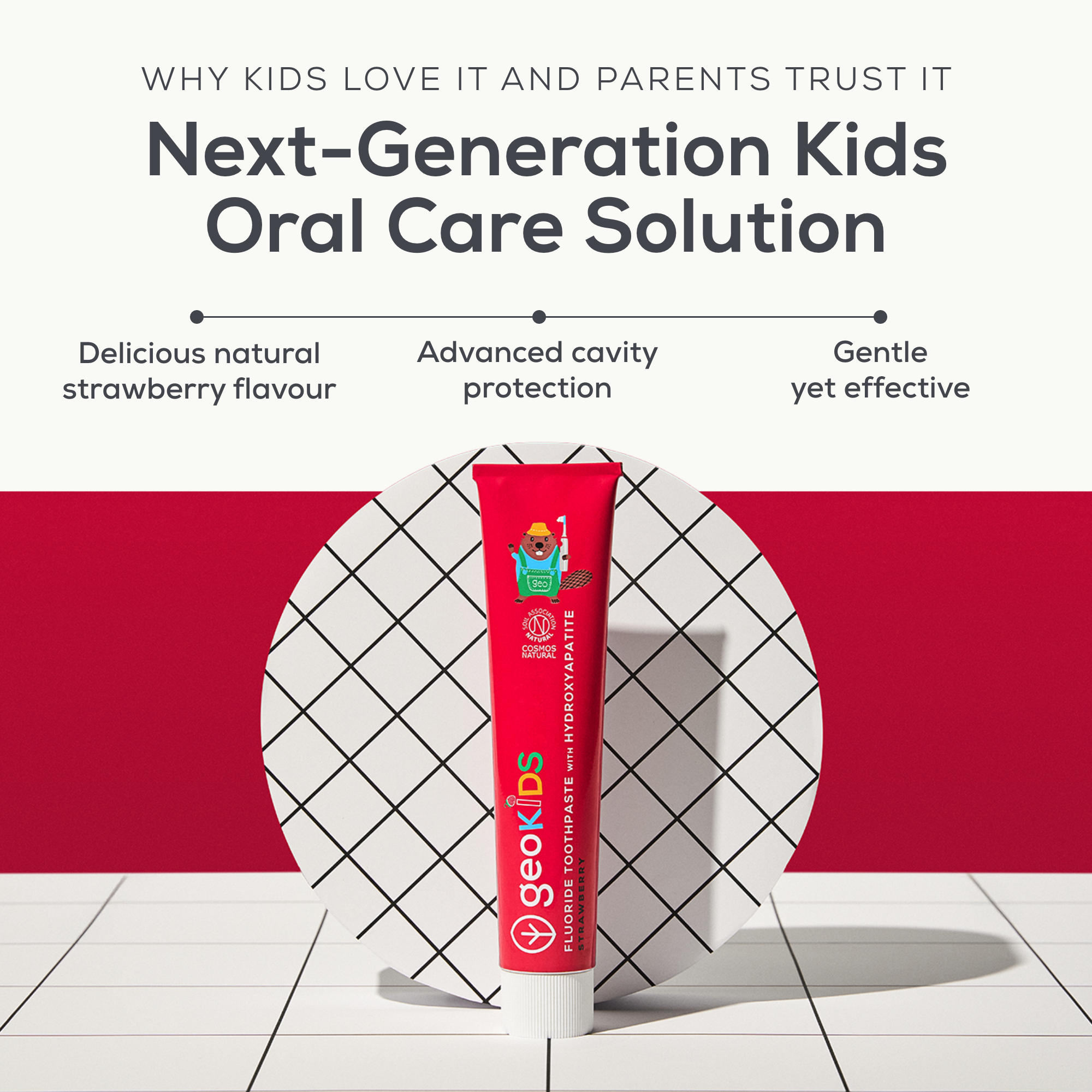 Georganics - Kids Fluoride Toothpaste With Hydroxyapatite Strawberry 75ml