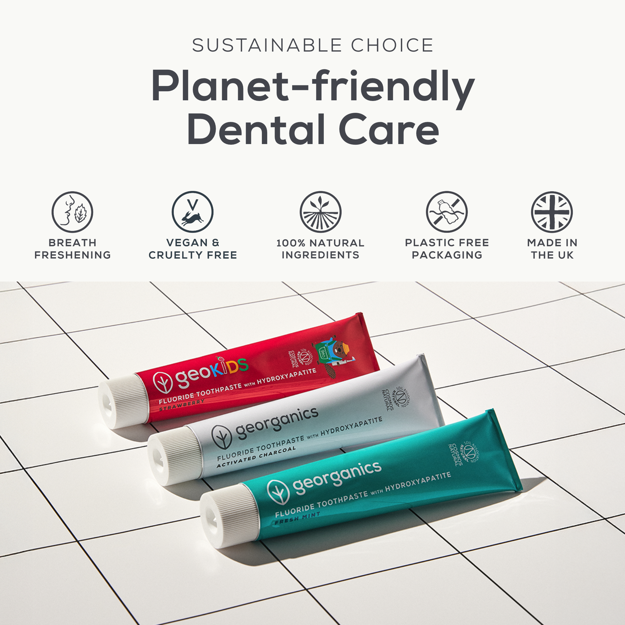 Georganics - Kids Fluoride Toothpaste With Hydroxyapatite Strawberry 75ml