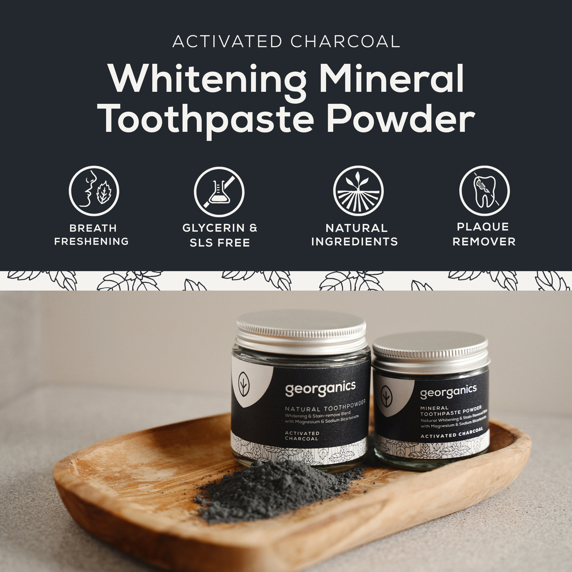 Georganics - Mineral Toothpaste Powder Activated Charcoal 60ml