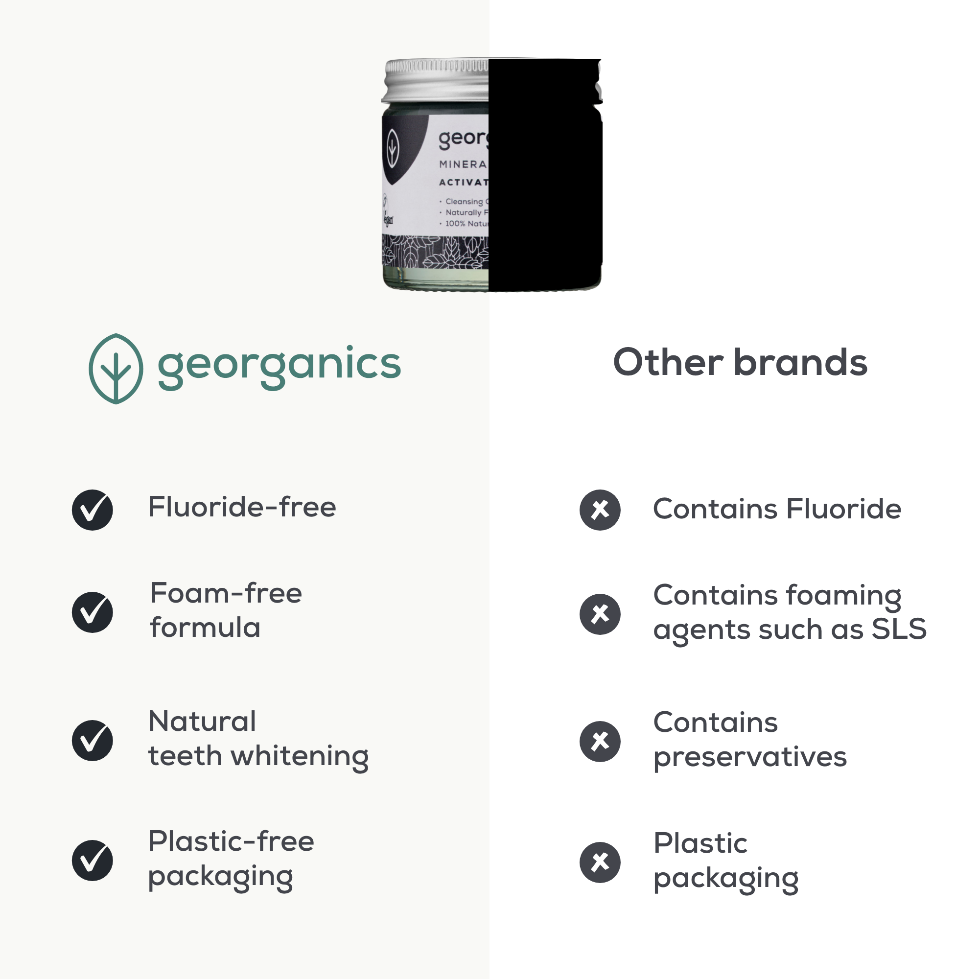 Georganics - Mineral Toothpaste Powder Activated Charcoal 60ml