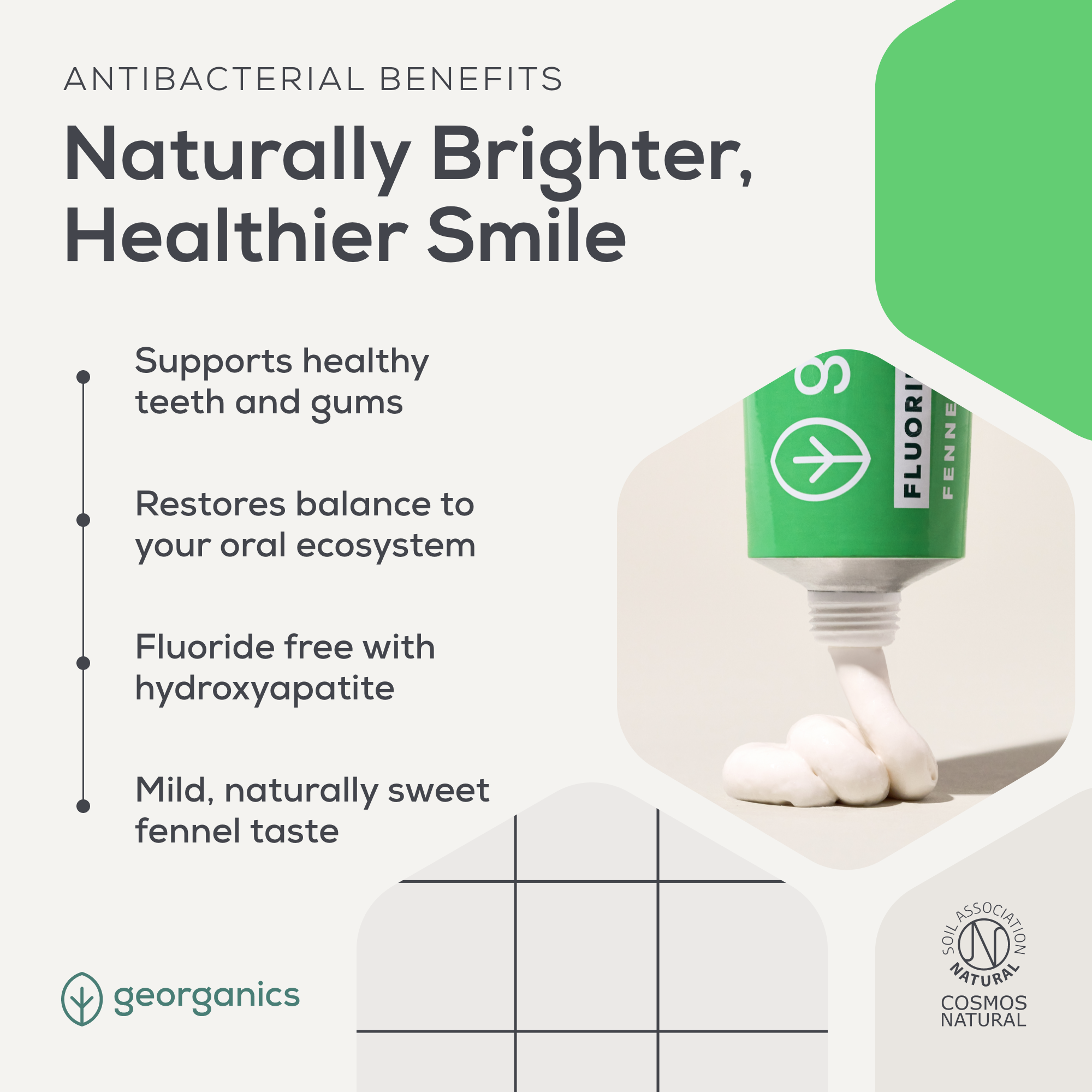 Georganics - Fluoride Free Toothpaste With Hydroxyapatite Fennel 75ml