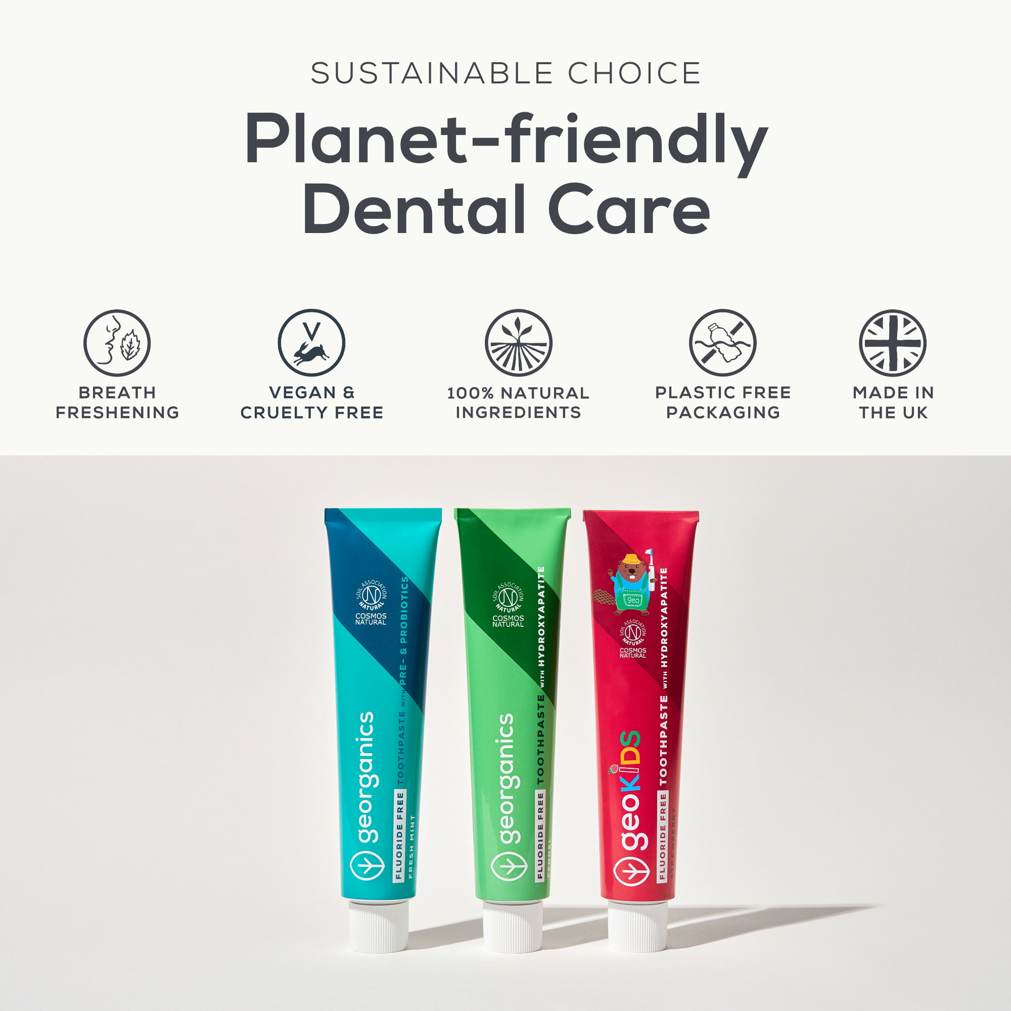 Georganics - Kids Fluoride Free Toothpaste With Hydroxyapatite Strawberry 75ml