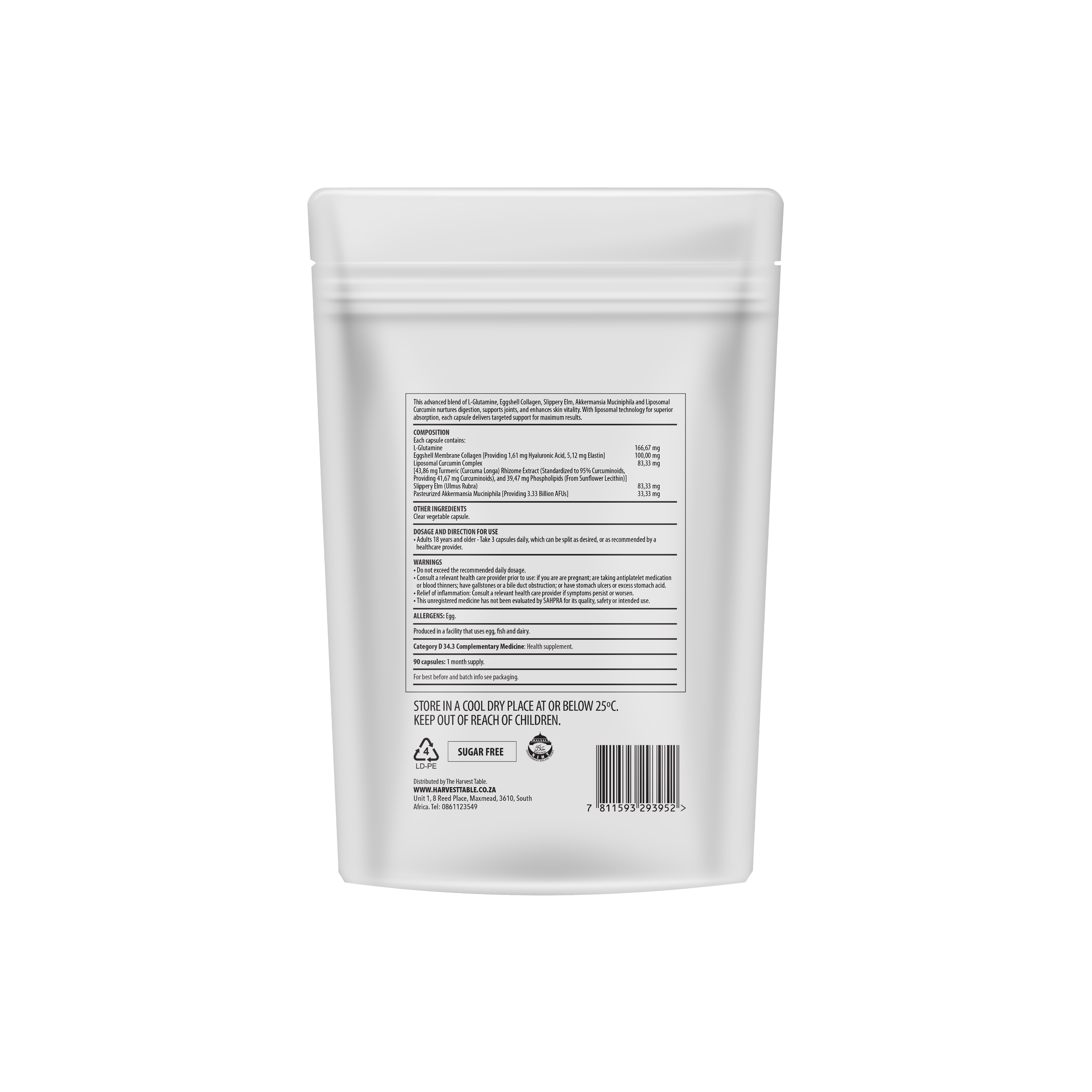 The Harvest Table - CollaPro Multi Collagen Gut Repair Capsules 90 Pouch