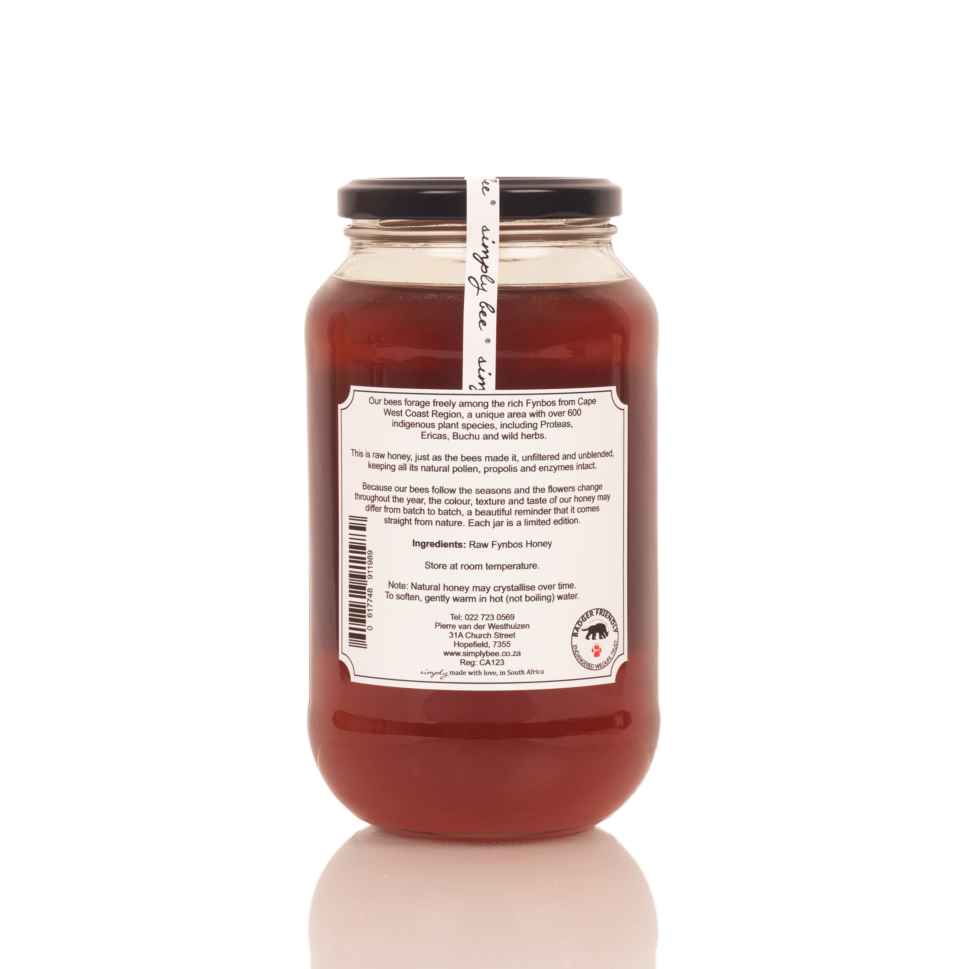 Simply Bee - Honey Raw Fynbos - Glass Jar 1kg