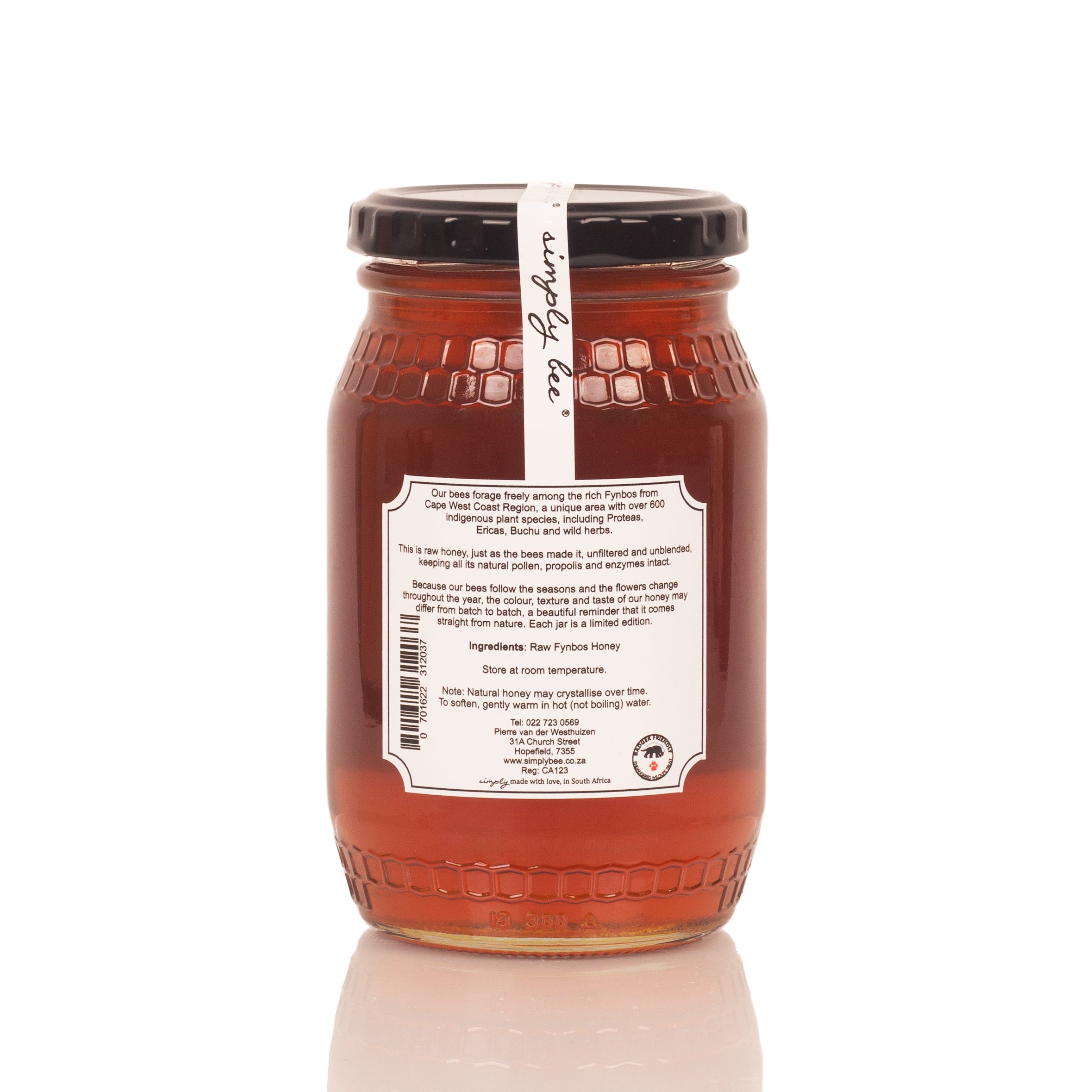 Simply Bee - Honey Raw Fynbos - Glass Jar 500g