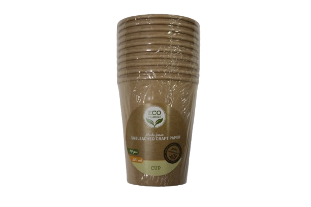 Eco Lifestyle - Kraft Paper Cups 250ml 10s