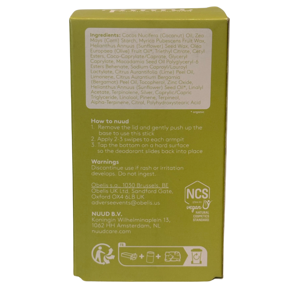 Nuud - Stick Deodorant Lime X Bergamot 45g
