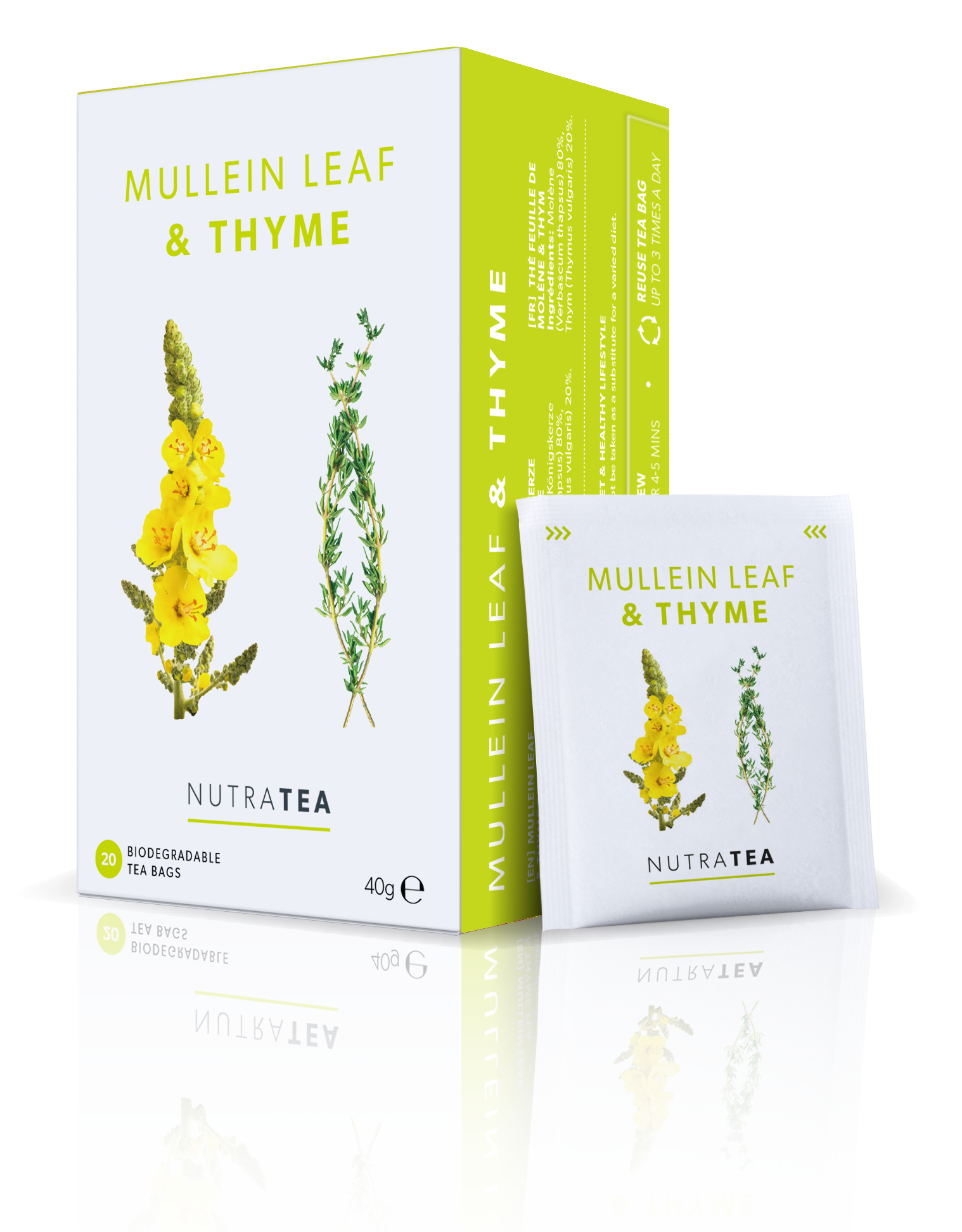 NutraTea - Tea Mullein Leaf & Thyme Herbal Blend 20s 40g