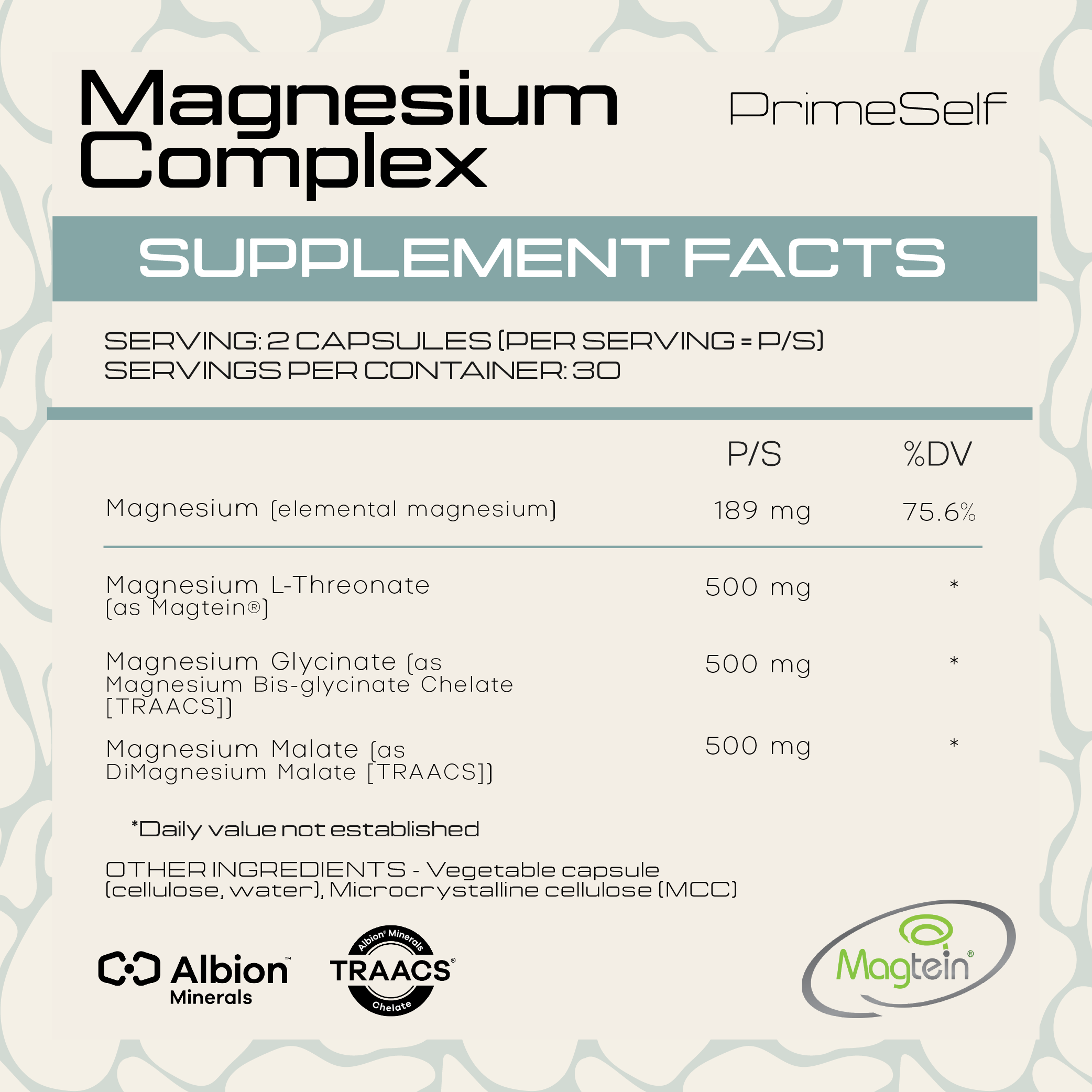 PrimeSelf - Magnesium Complex 60s